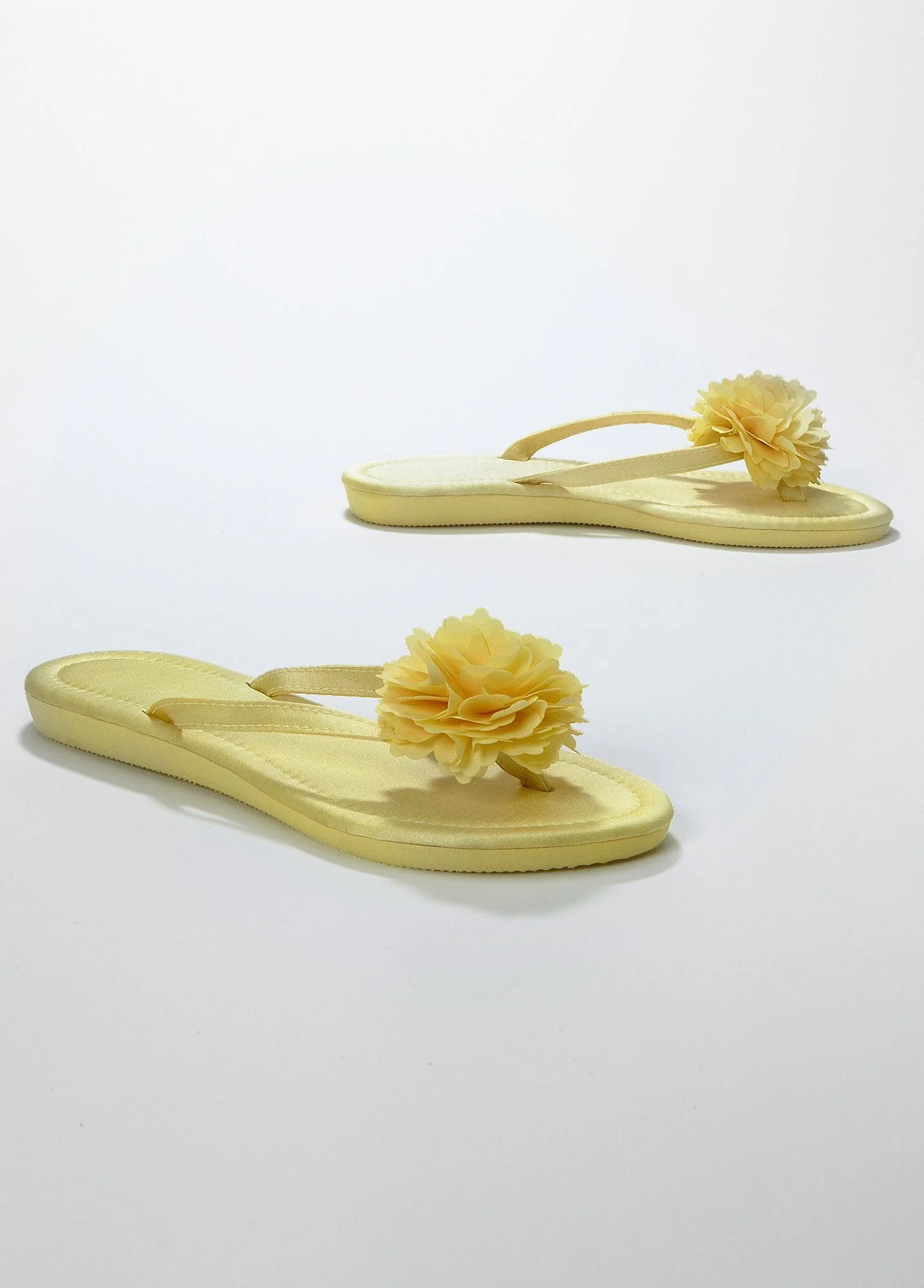 Bridal Satin Flip Flop with Flower - Image 3