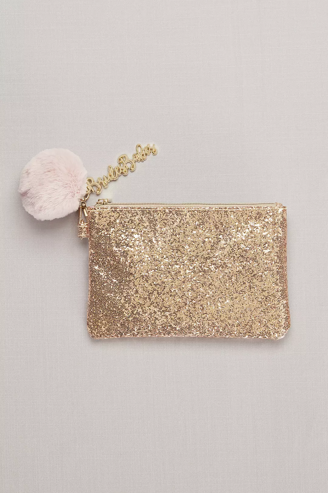 Bride's Babes Glitter Pouch with Pompom Keychain