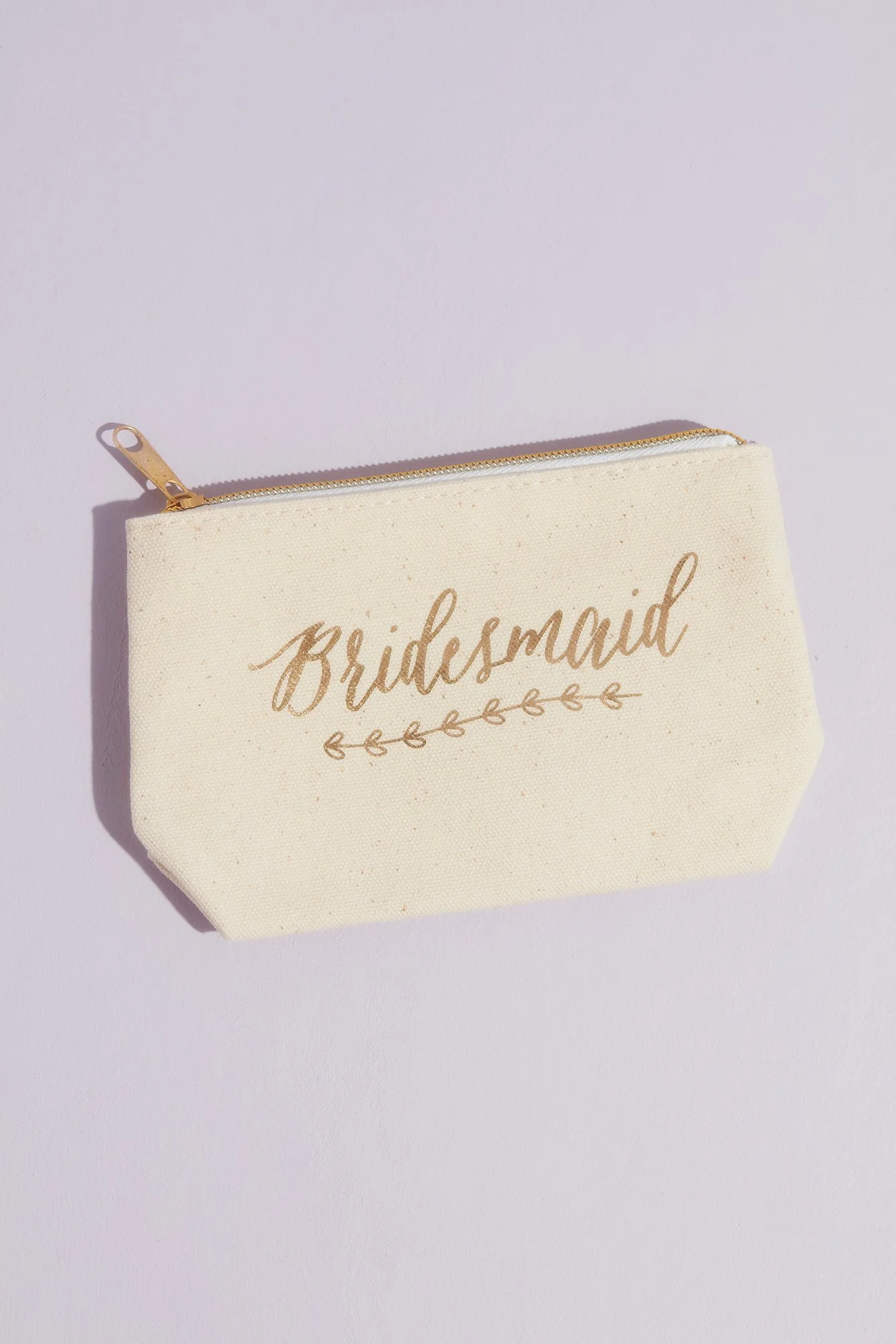 Bridesmaid Canvas Cosmetic Bag with Gold Foil
