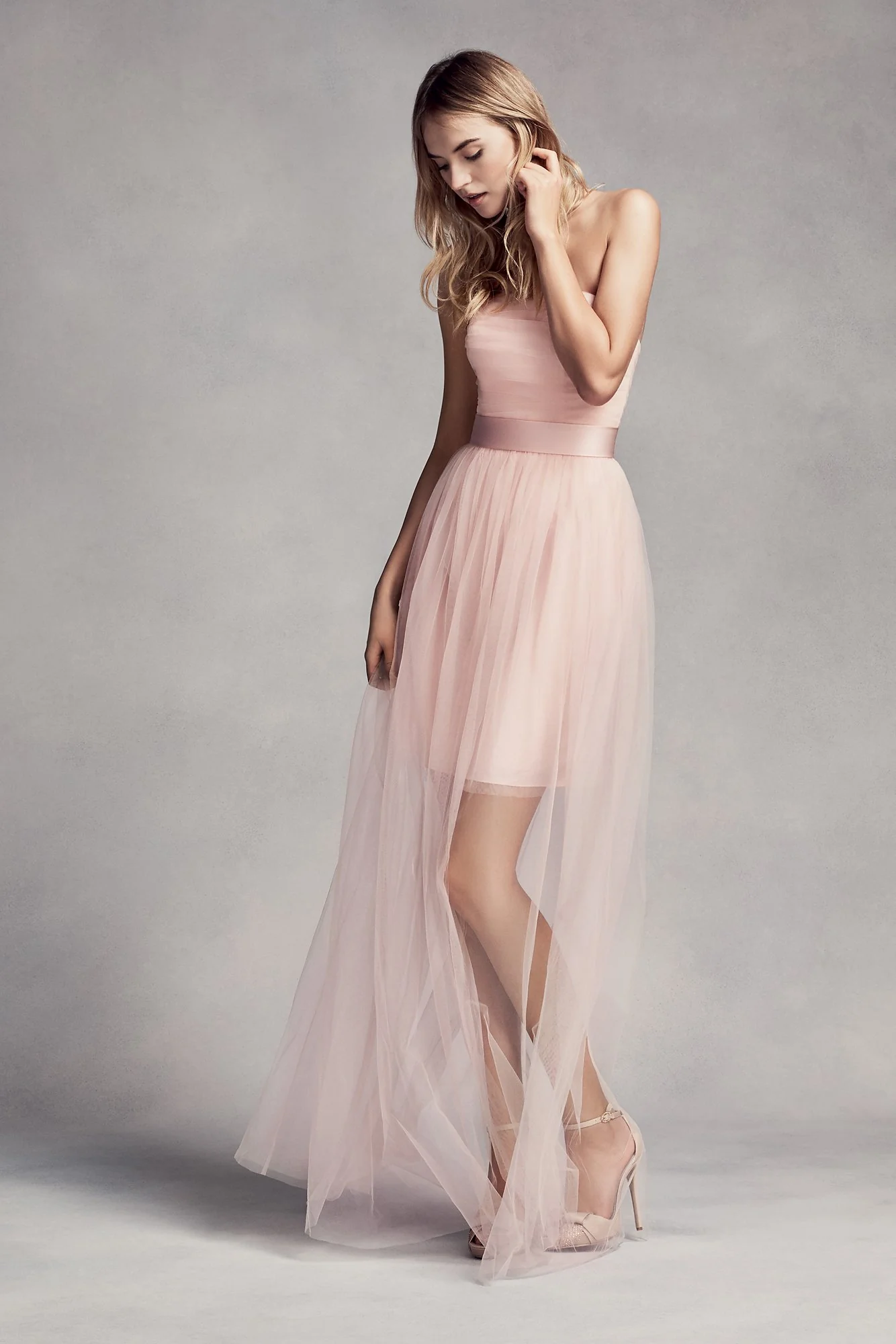 Bridesmaid Dress with Illusion Overskirt - Image 2