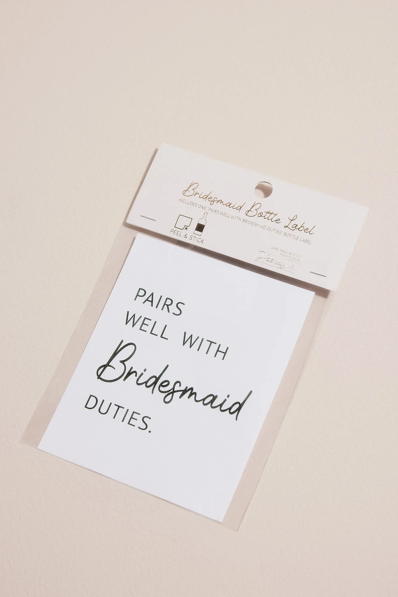 Bridesmaid Peel and Stick Wine Bottle Label - Image 2