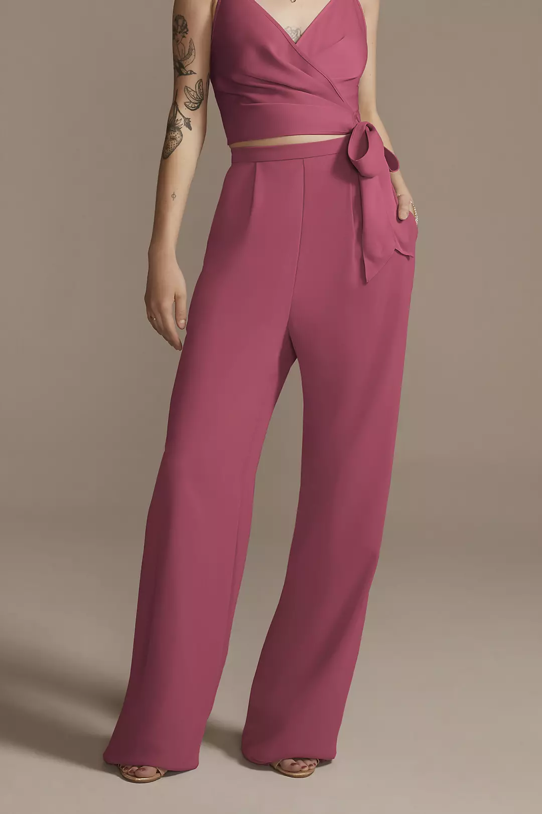 Bridesmaid Separates Chiffon Wide-Leg Pants - Image 12