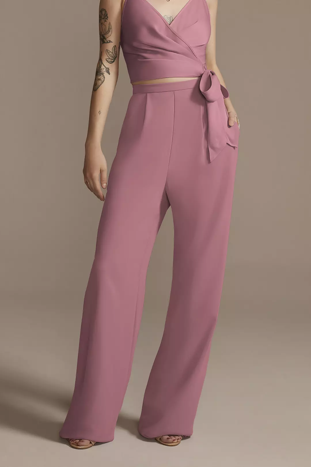 Bridesmaid Separates Chiffon Wide-Leg Pants - Image 5