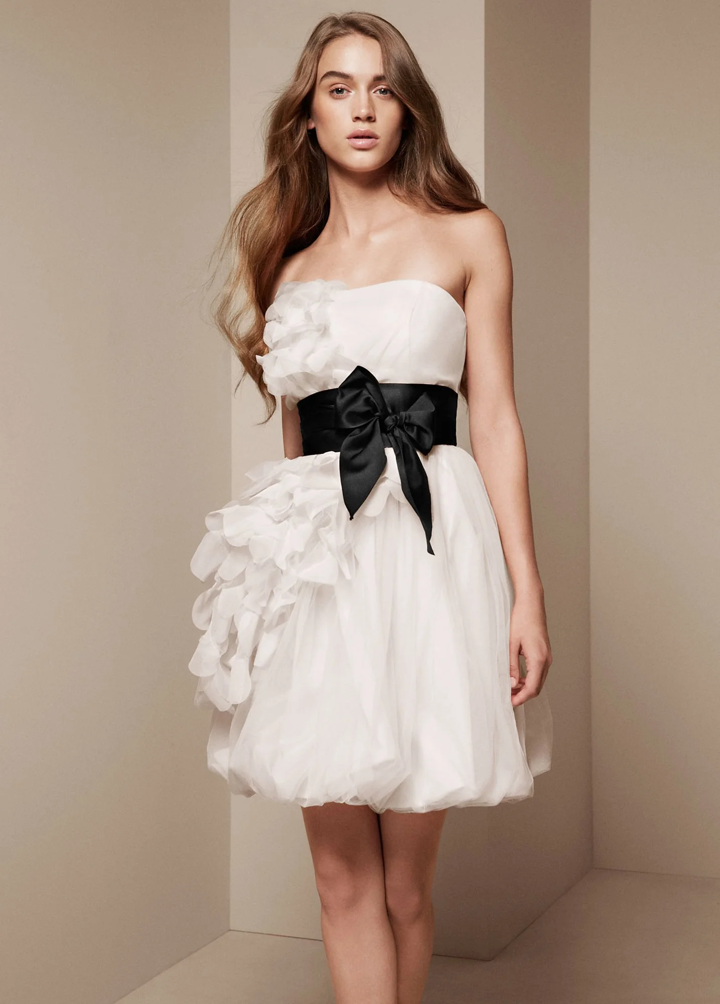 Bubble Dress with Asymmetrical Organza Petals - Image 2