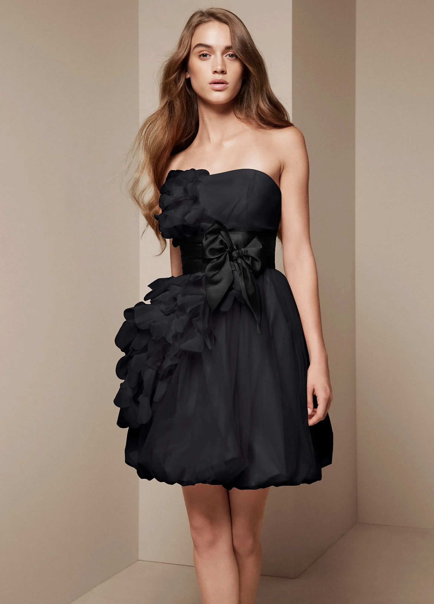 Bubble Dress with Asymmetrical Organza Petals - Image 3
