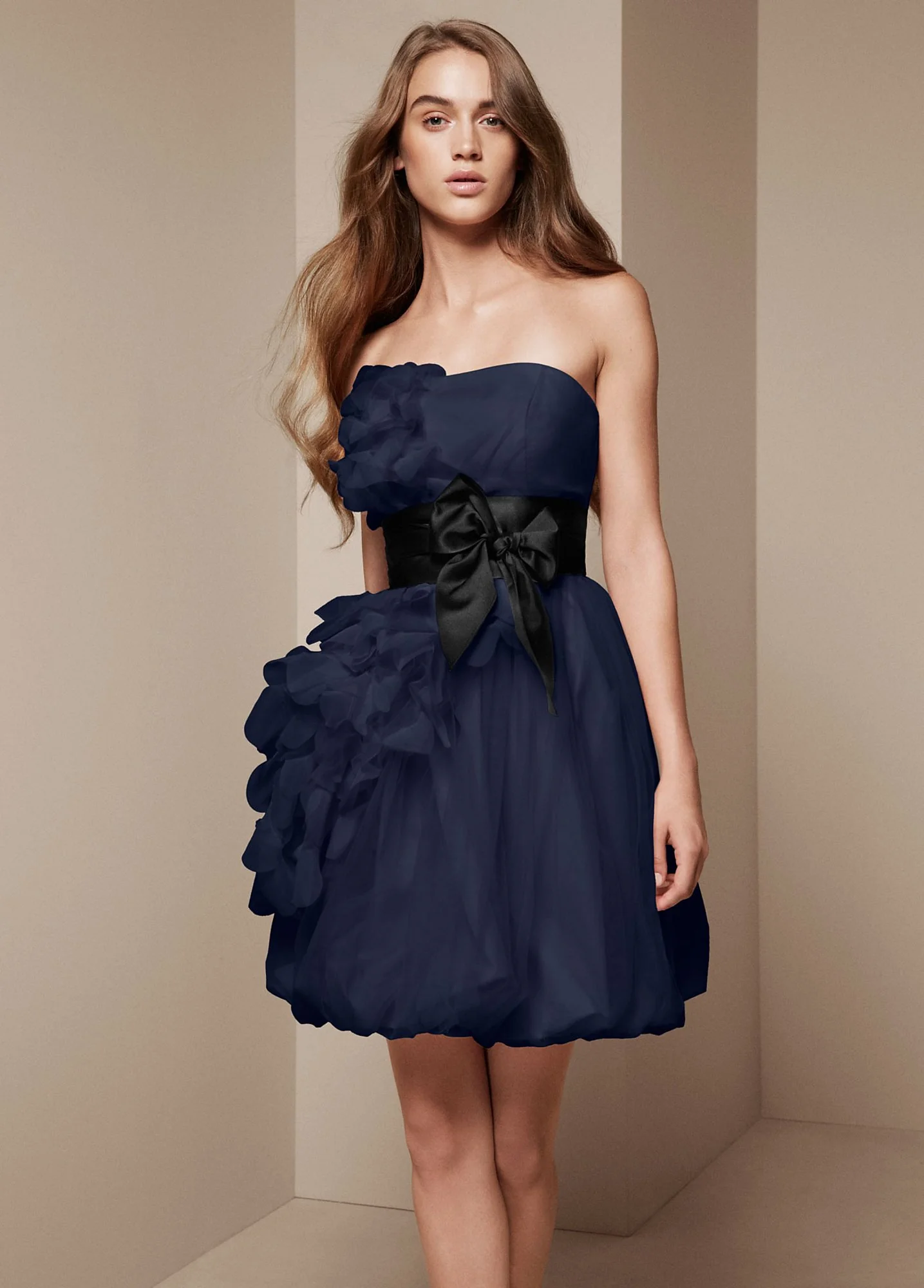 Bubble Dress with Asymmetrical Organza Petals - Image 4
