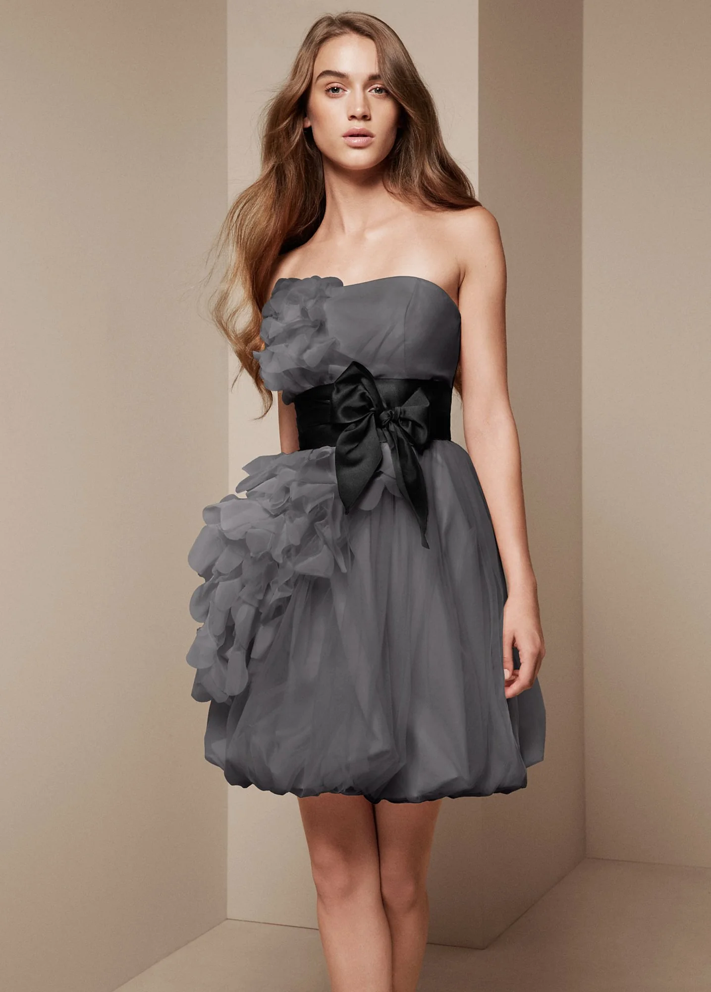 Bubble Dress with Asymmetrical Organza Petals - Image 6
