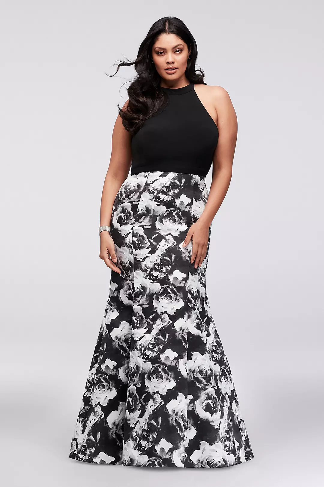 Cage-Back Jersey and Charmeuse Mermaid Gown - Image 3