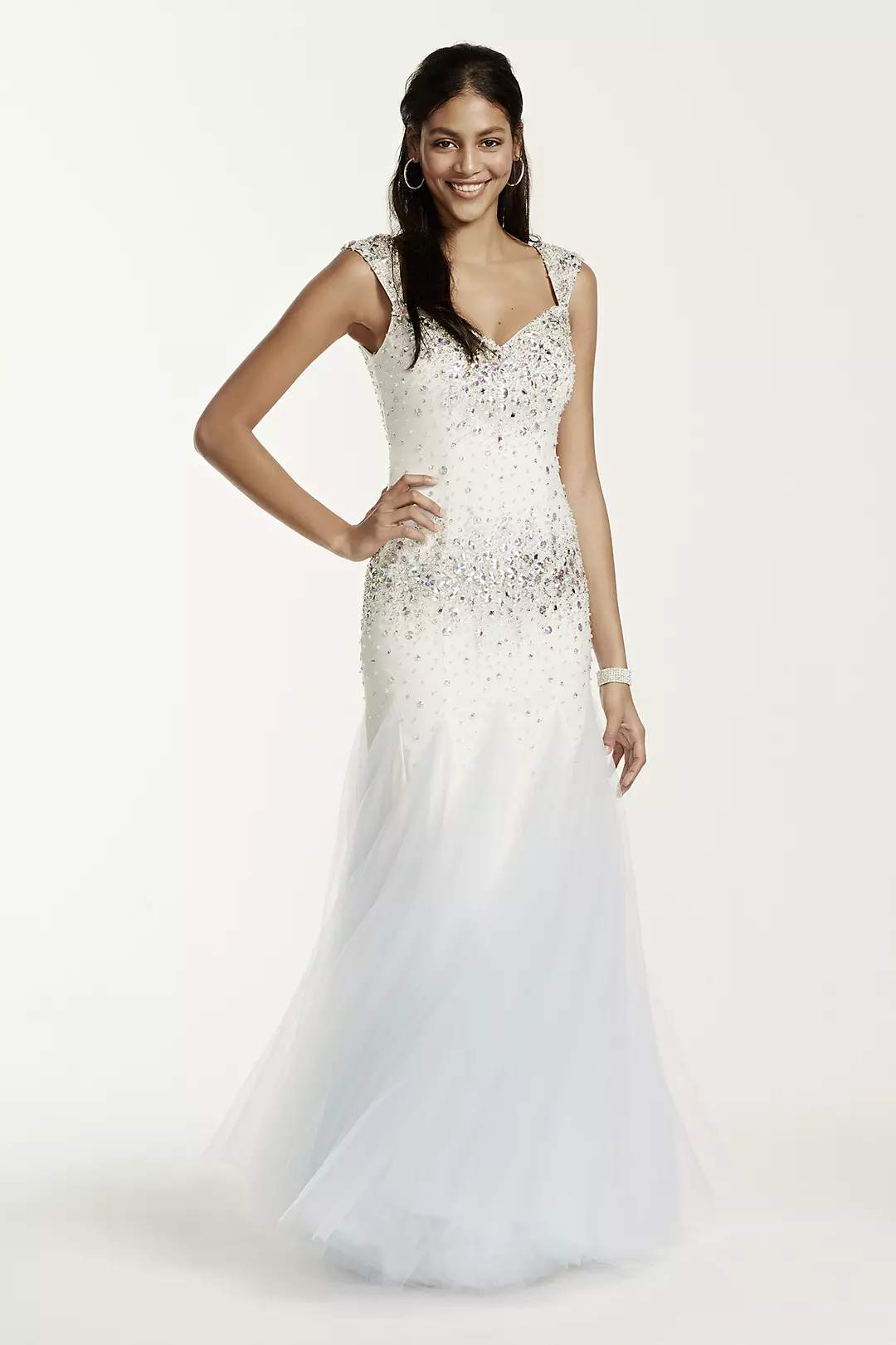 Cap Sleeve Beaded Fit and Flare - Image 2