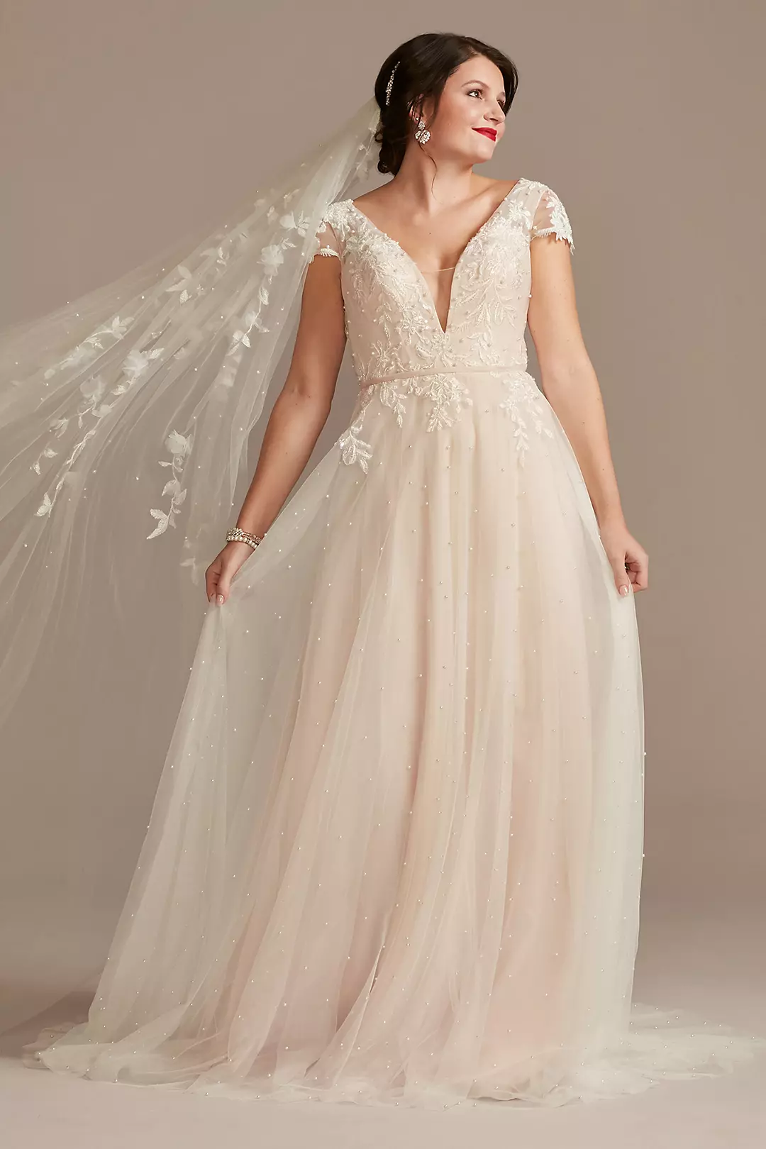As is Pearl Tulle Wedding Dress with Low Back