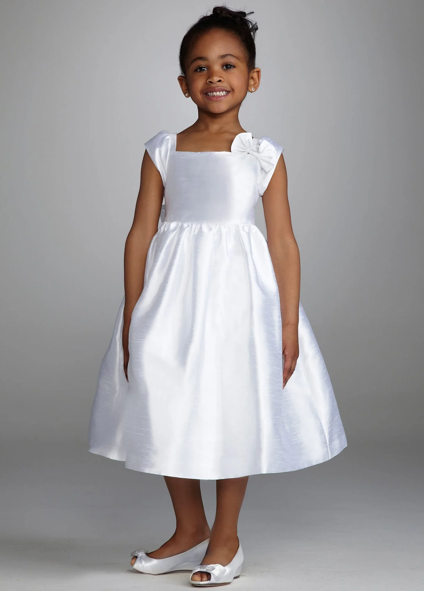 Cap Sleeve Shantung Ball Gown