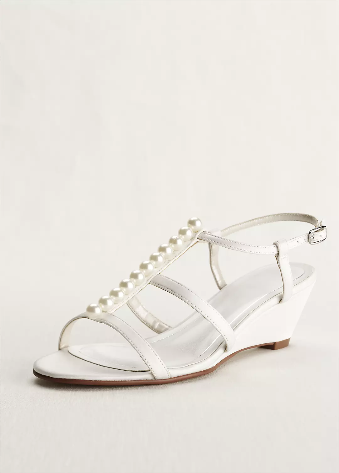 Caparros Mid Heel Pearl Detailed Wedge Sandal - Image 2
