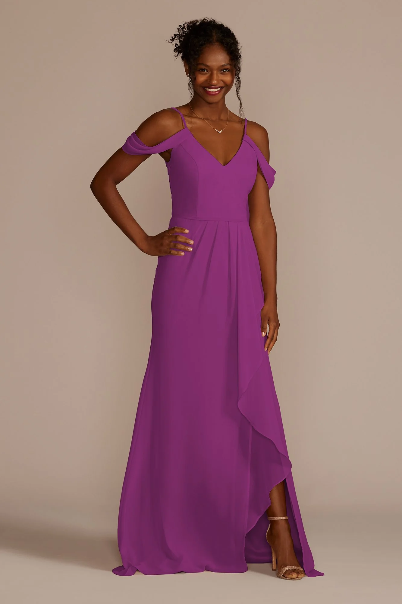 Cascading Off-the-Shoulder Dress - Image 108