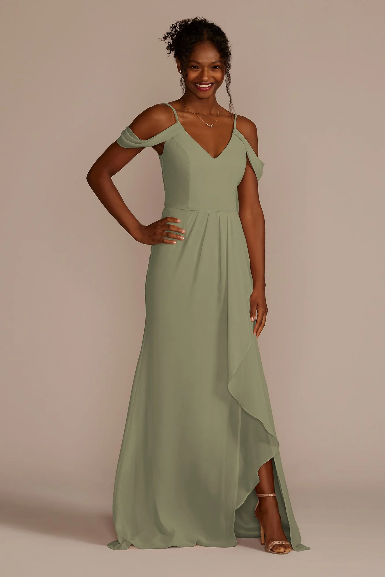 Cascading Off-the-Shoulder Dress - Image 118