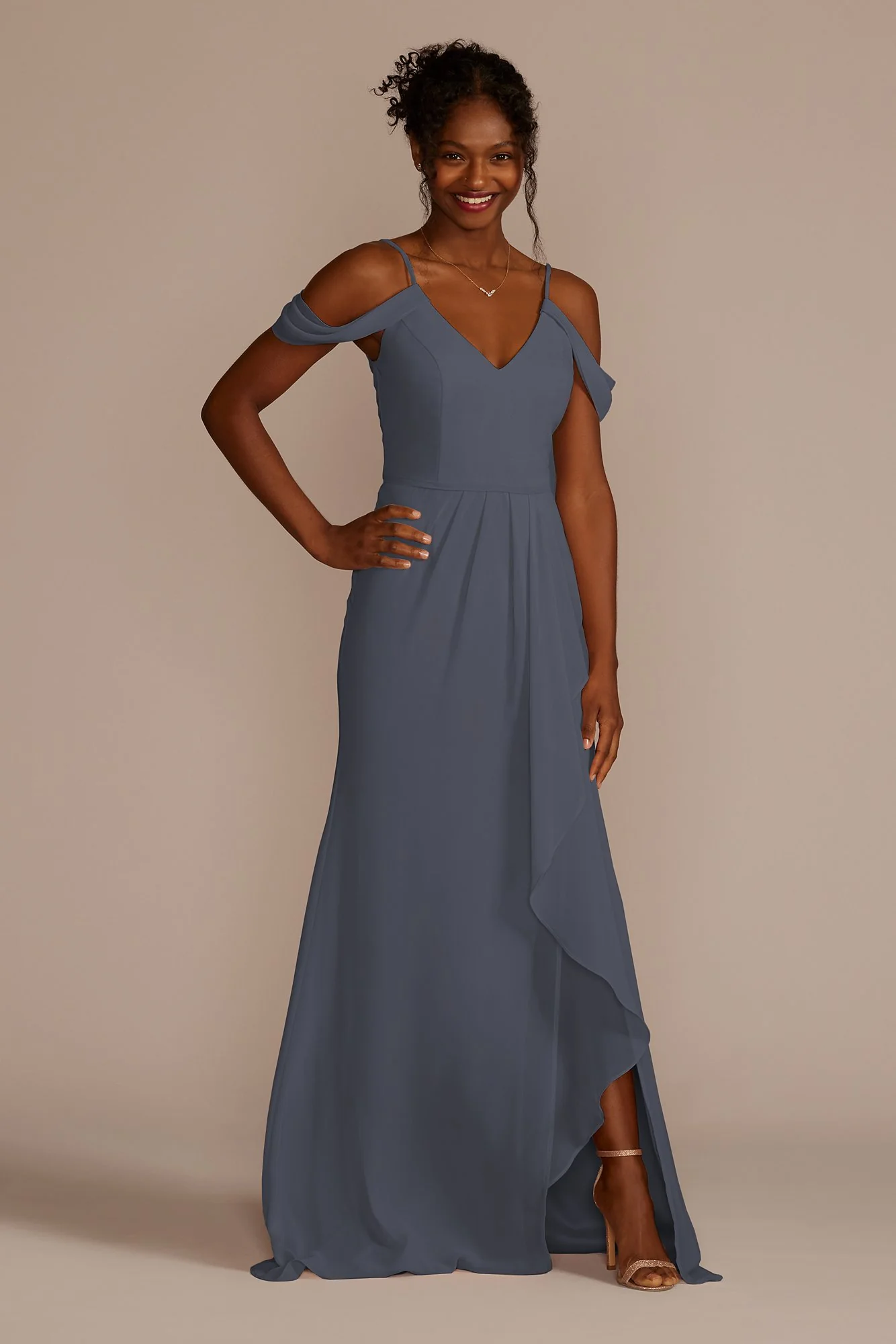 Cascading Off-the-Shoulder Dress - Image 42