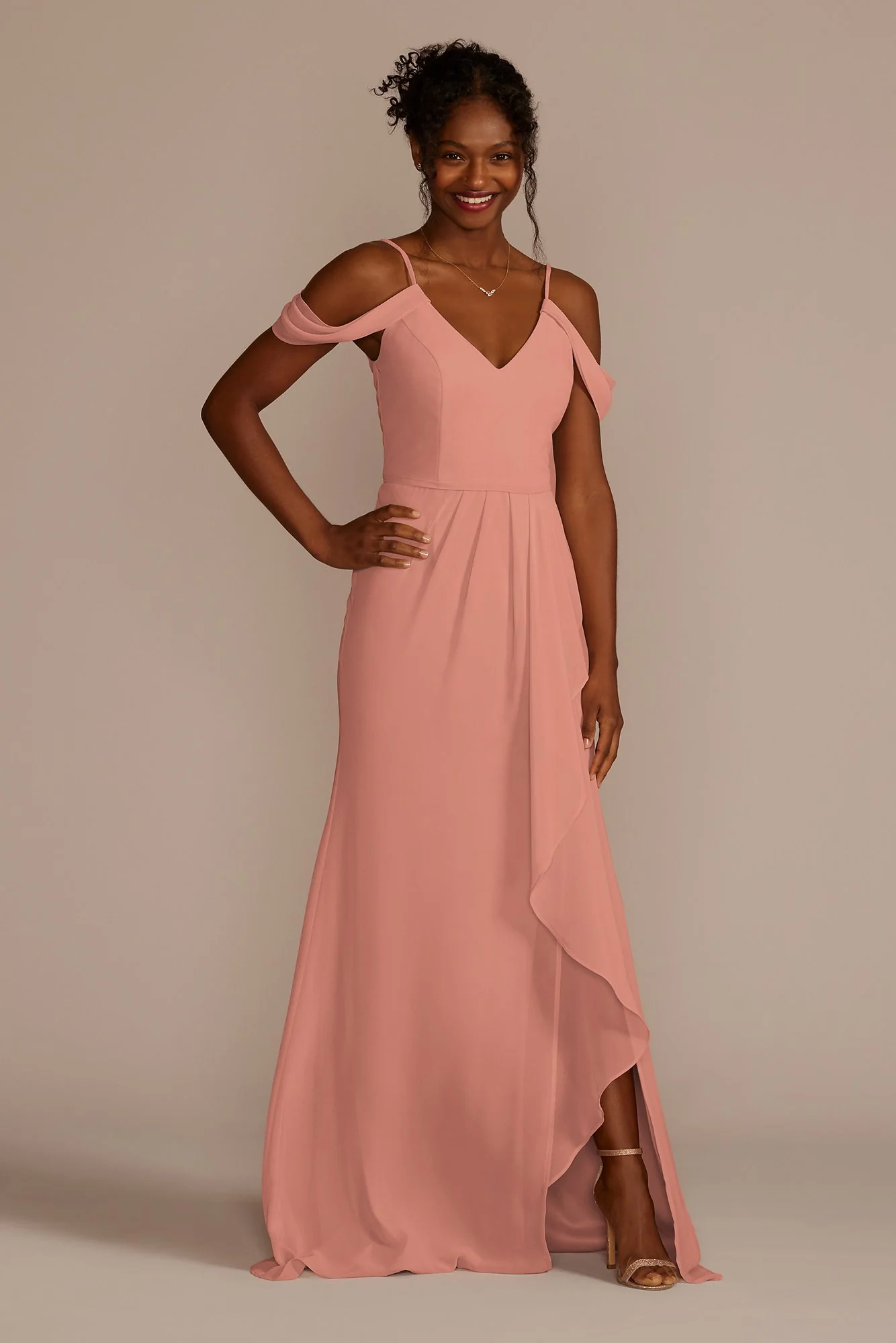 Cascading Off-the-Shoulder Dress - Image 44