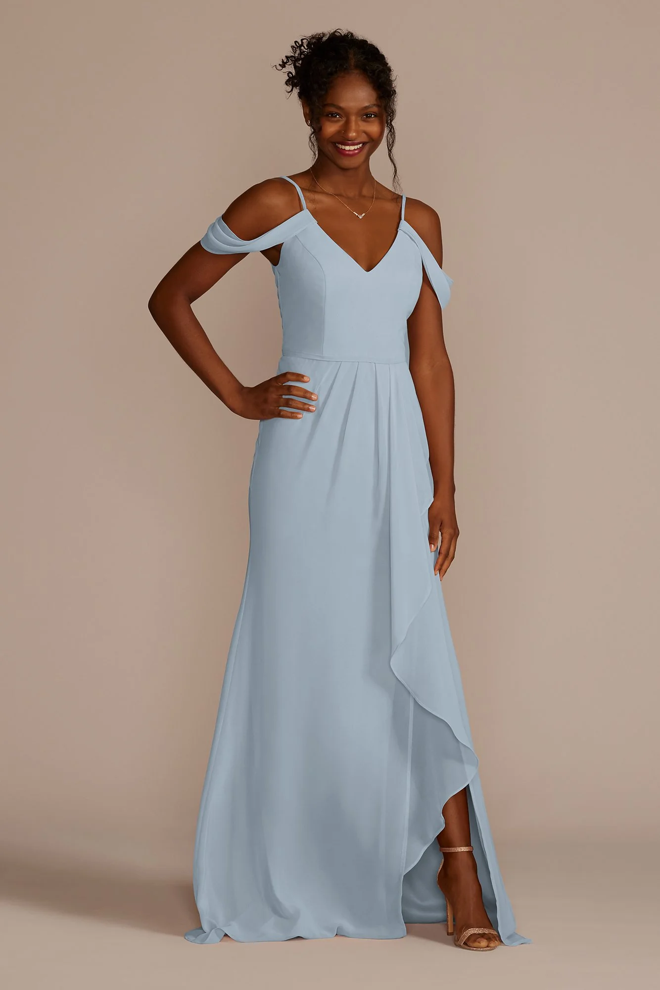 Cascading Off-the-Shoulder Dress - Image 68