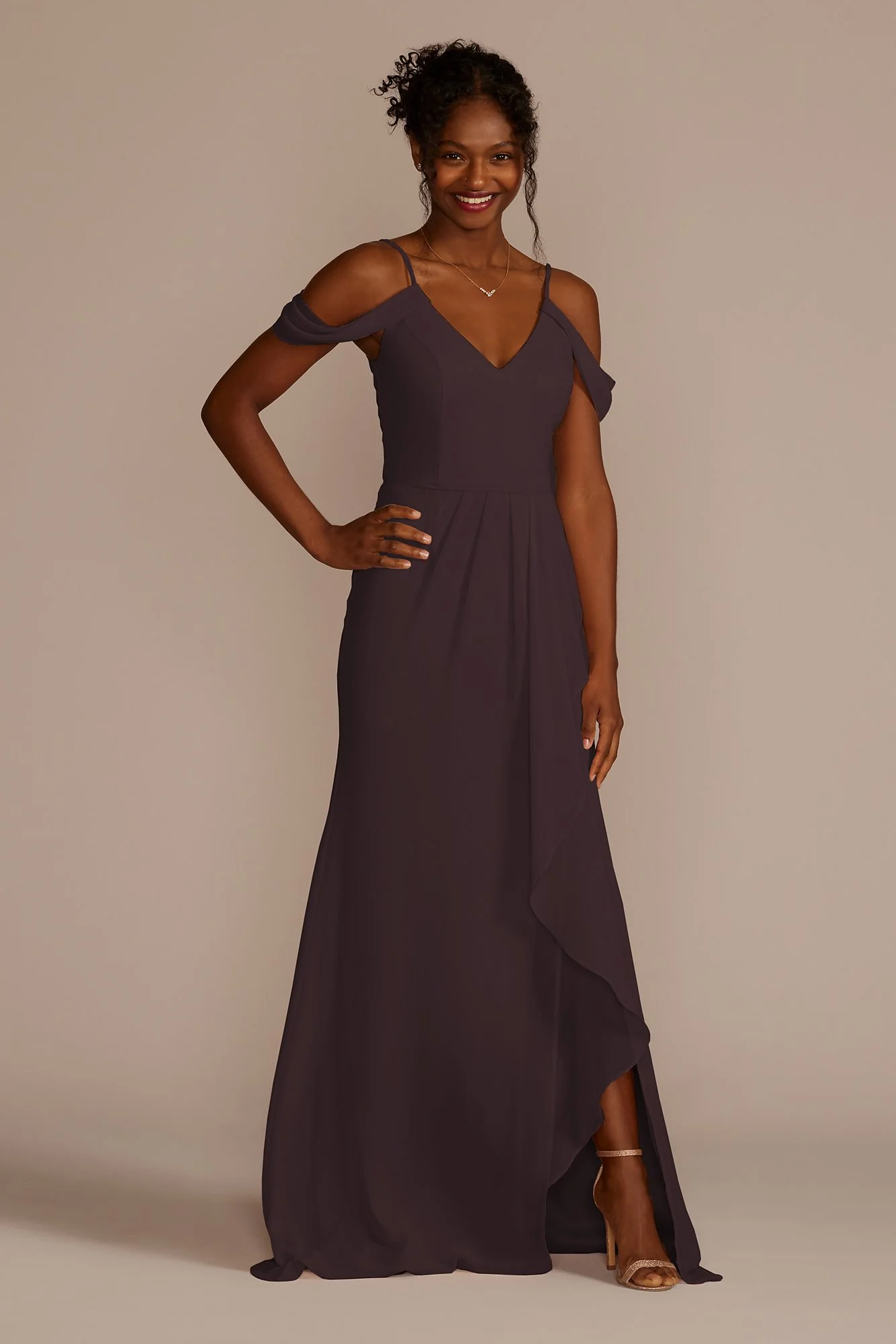 Cascading Off-the-Shoulder Dress - Image 70