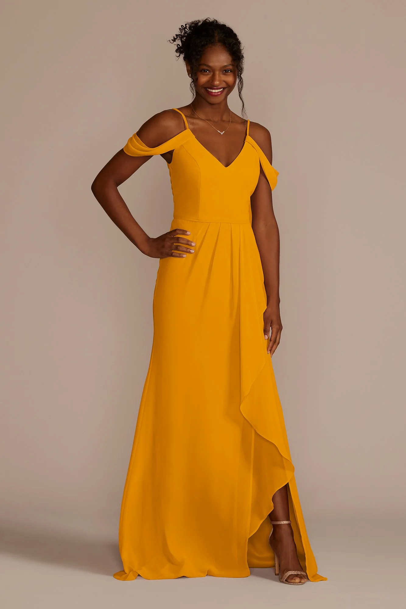 Cascading Off-the-Shoulder Dress - Image 74