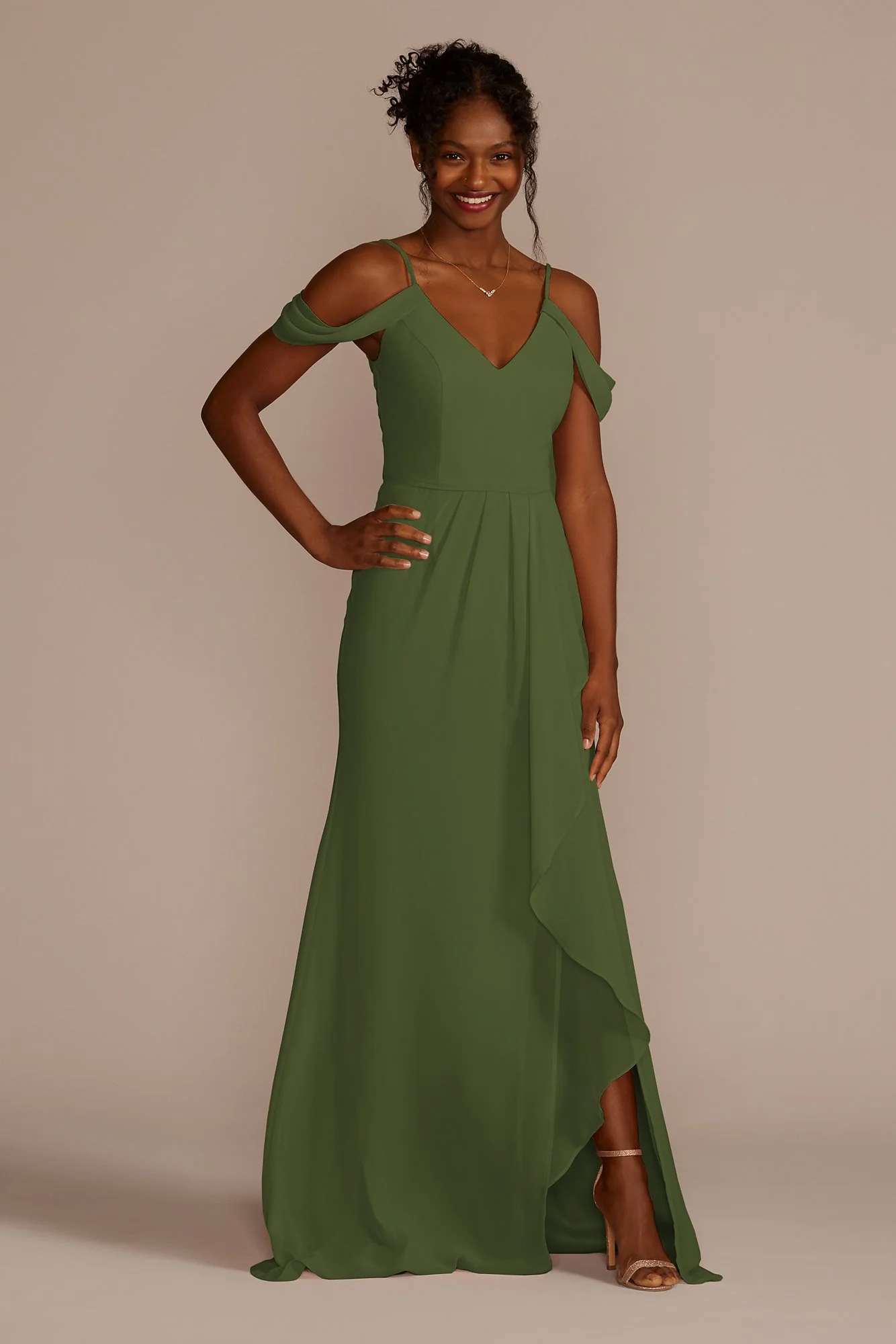 Cascading Off-the-Shoulder Dress - Image 80