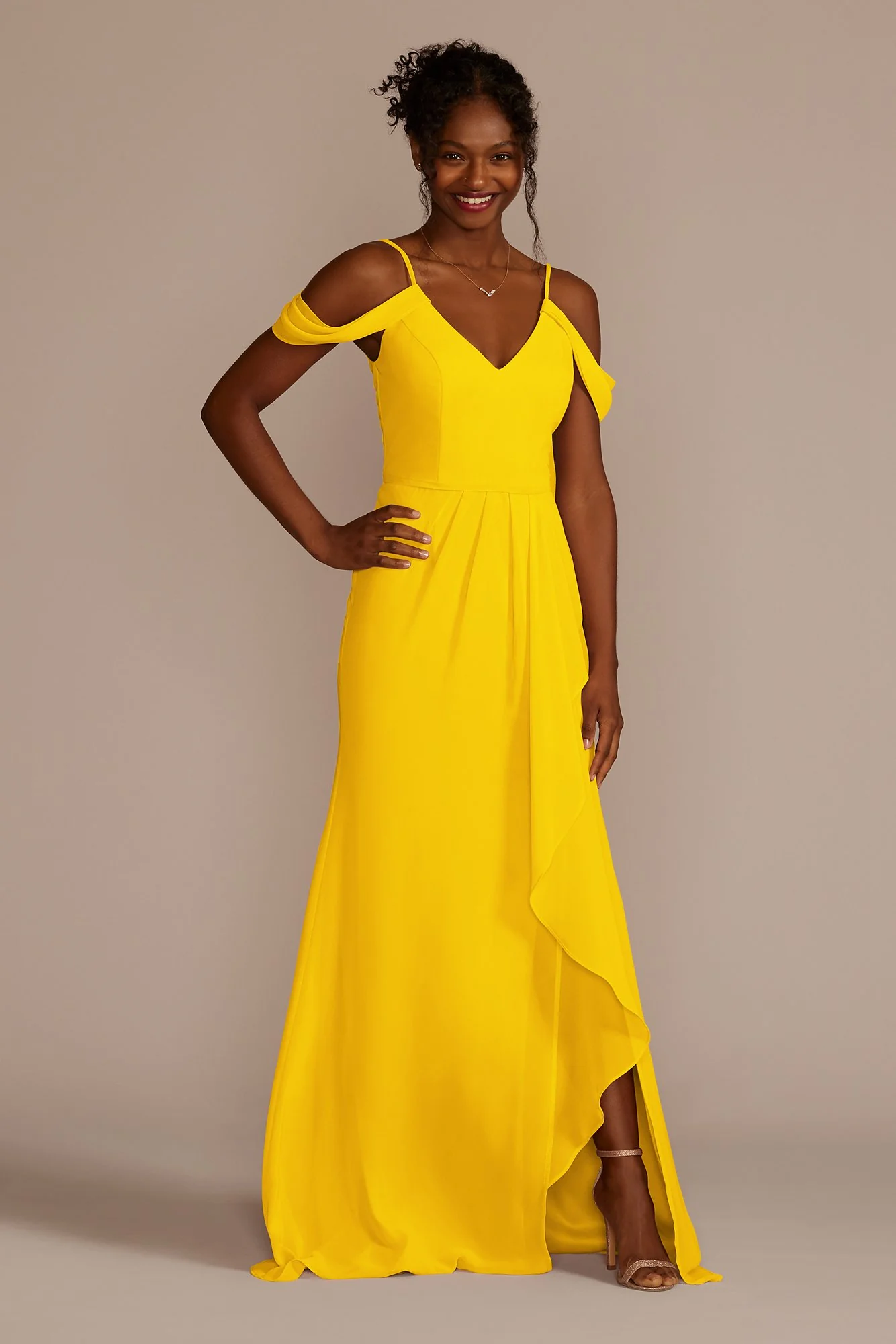 Cascading Off-the-Shoulder Dress - Image 82