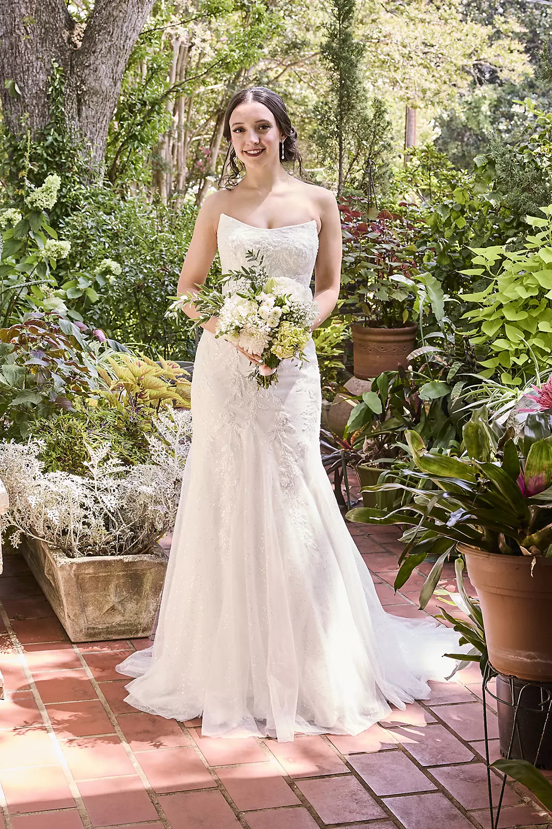 Cat-Eye Neckline Strapless Mermaid Wedding Dress - Image 6