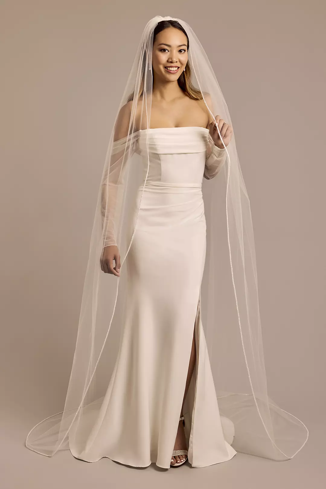 Cathedral Veil with Beaded Edge - Image 2