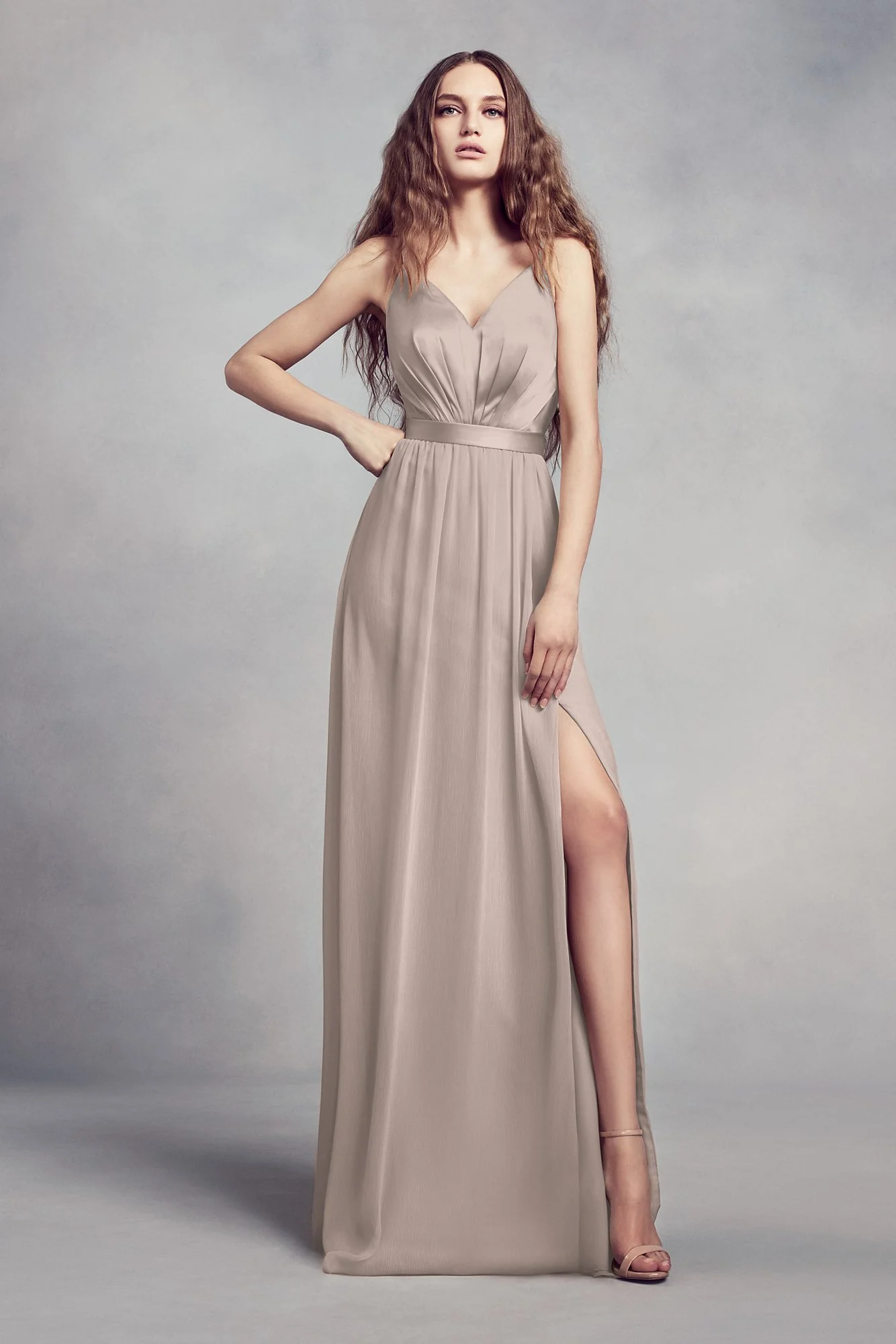 Charmeuse and Chiffon Bridesmaid Dress - Image 10