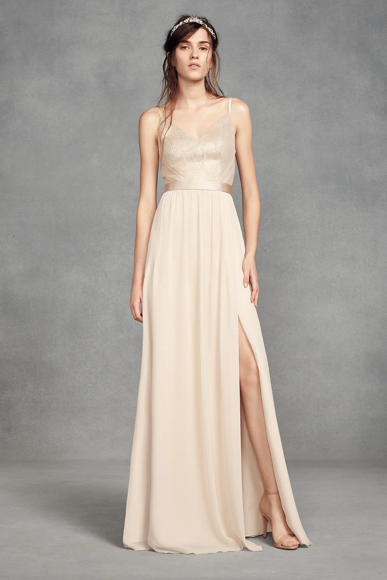 Charmeuse and Chiffon Bridesmaid Dress - Image 11