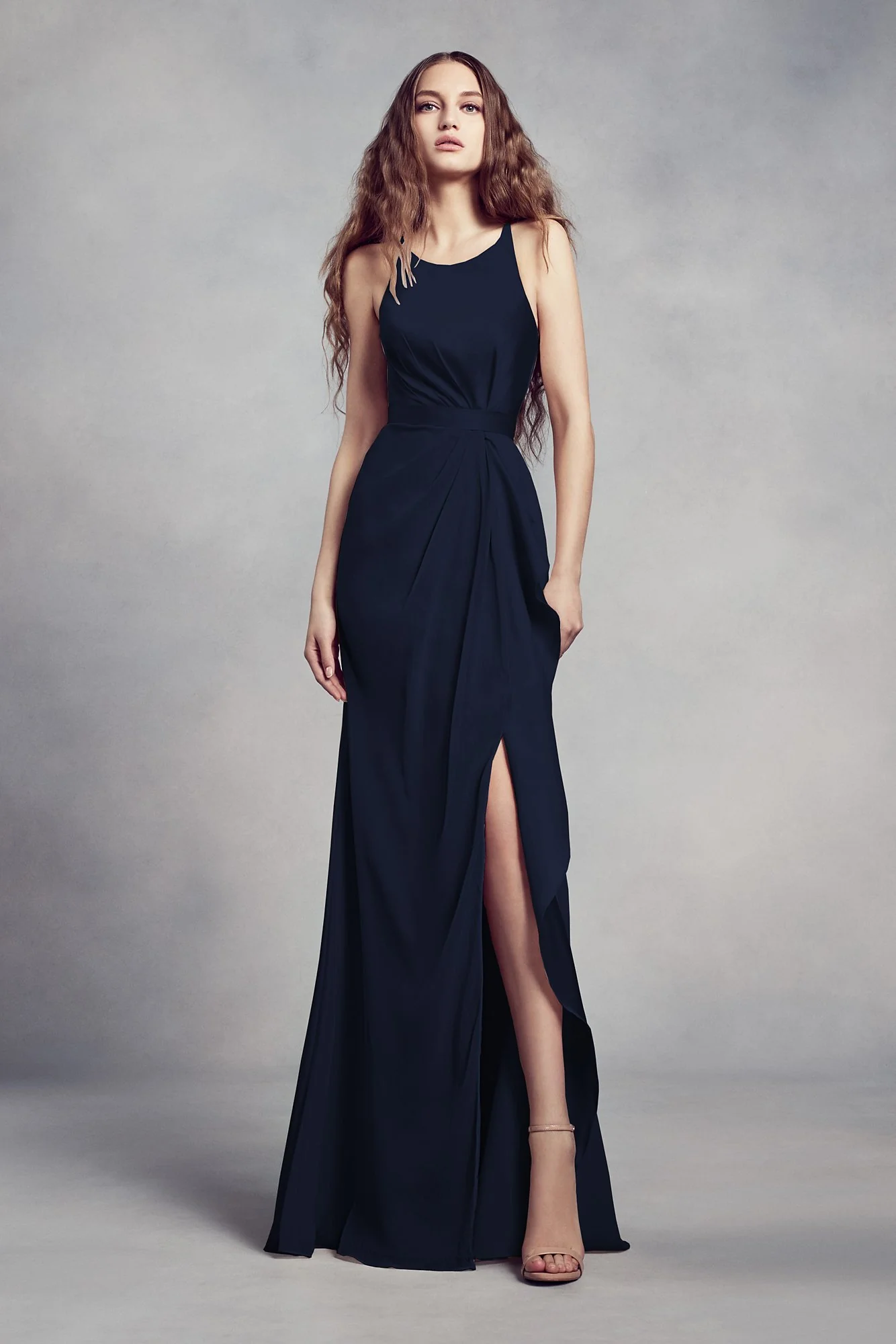 Charmeuse and Chiffon Bridesmaid Dress with Ruffle - Image 23