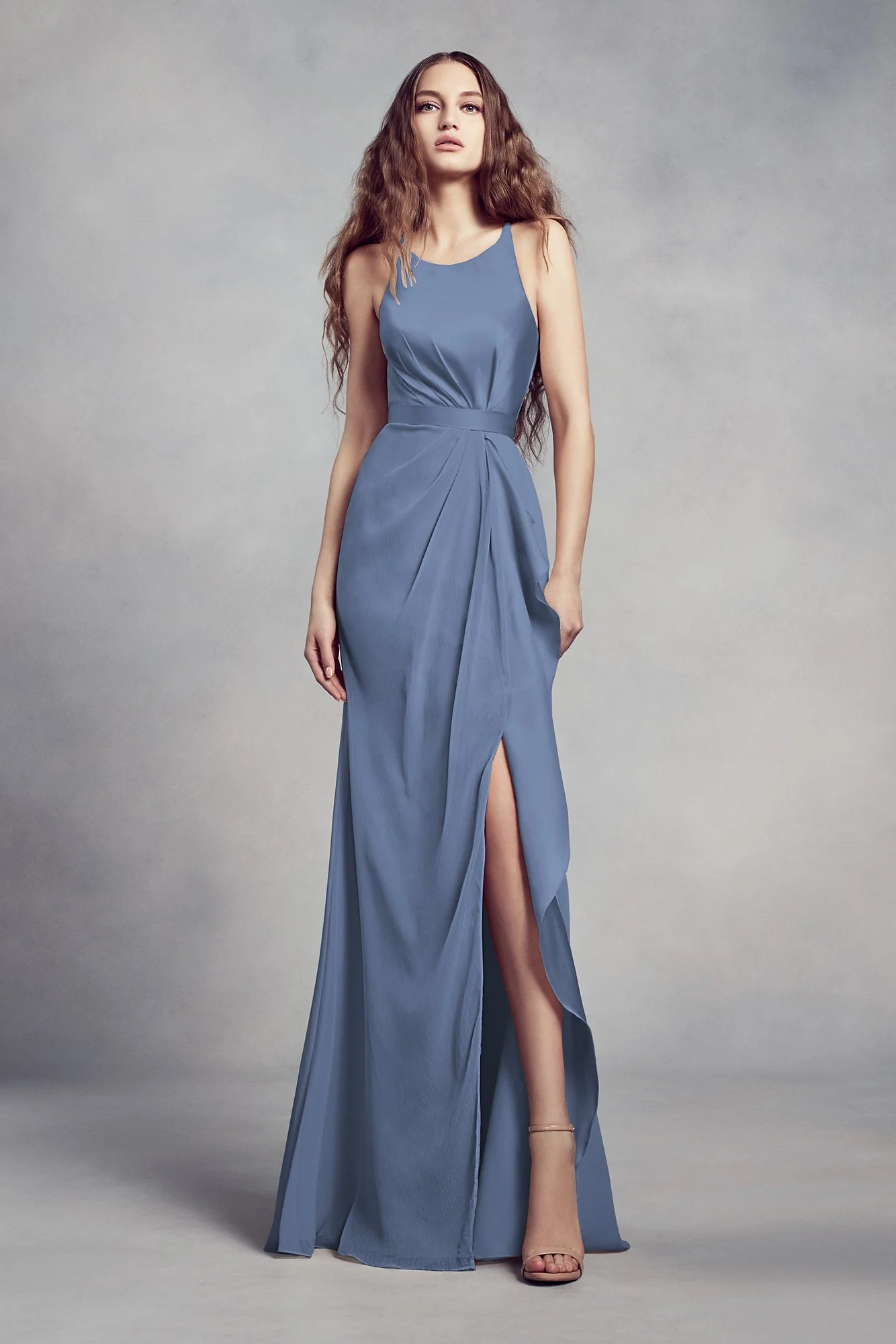 Charmeuse and Chiffon Bridesmaid Dress with Ruffle - Image 4