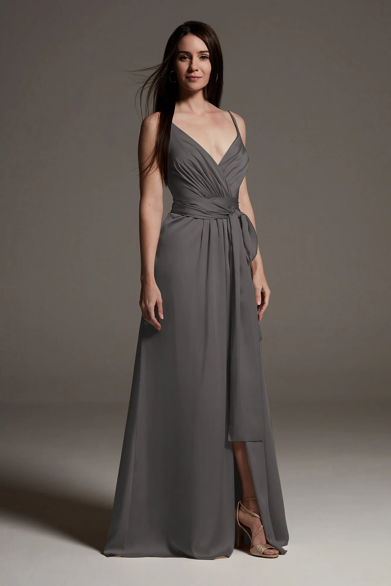 Charmeuse Bridesmaid Dress with Deep V-Neckline - Image 16