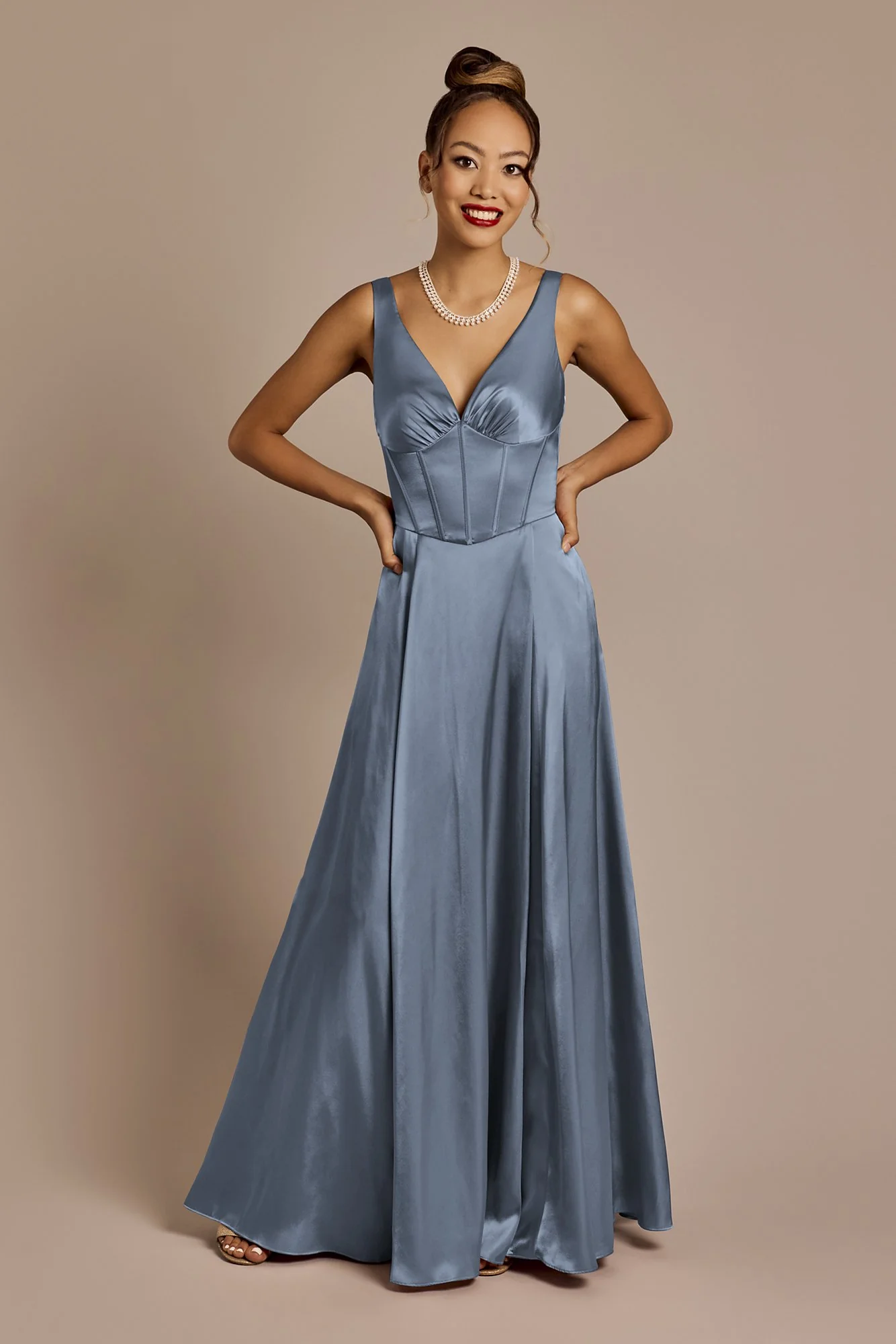 Charmeuse Corset Bodice Tank Dress - Image 10