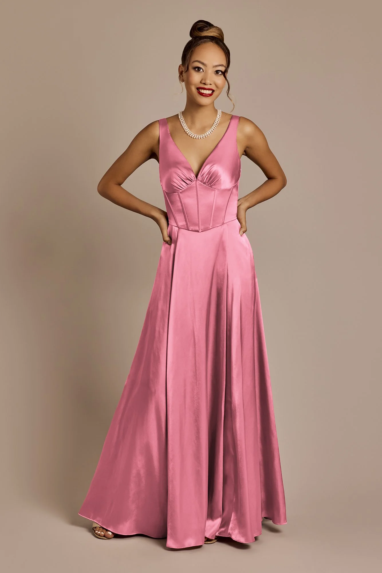 Charmeuse Corset Bodice Tank Dress - Image 12