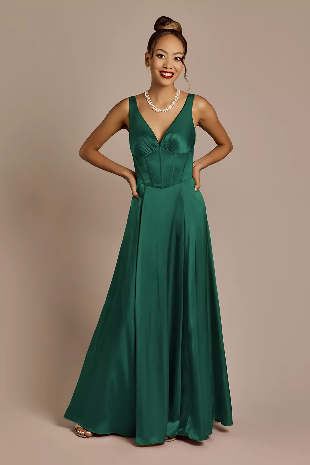 Charmeuse Corset Bodice Tank Dress - Image 54