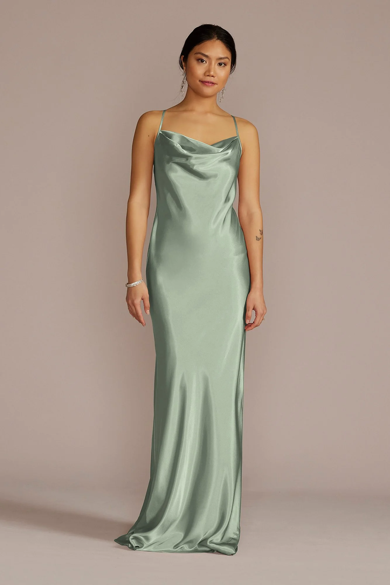 Charmeuse Cowl Neck Dress - Image 23