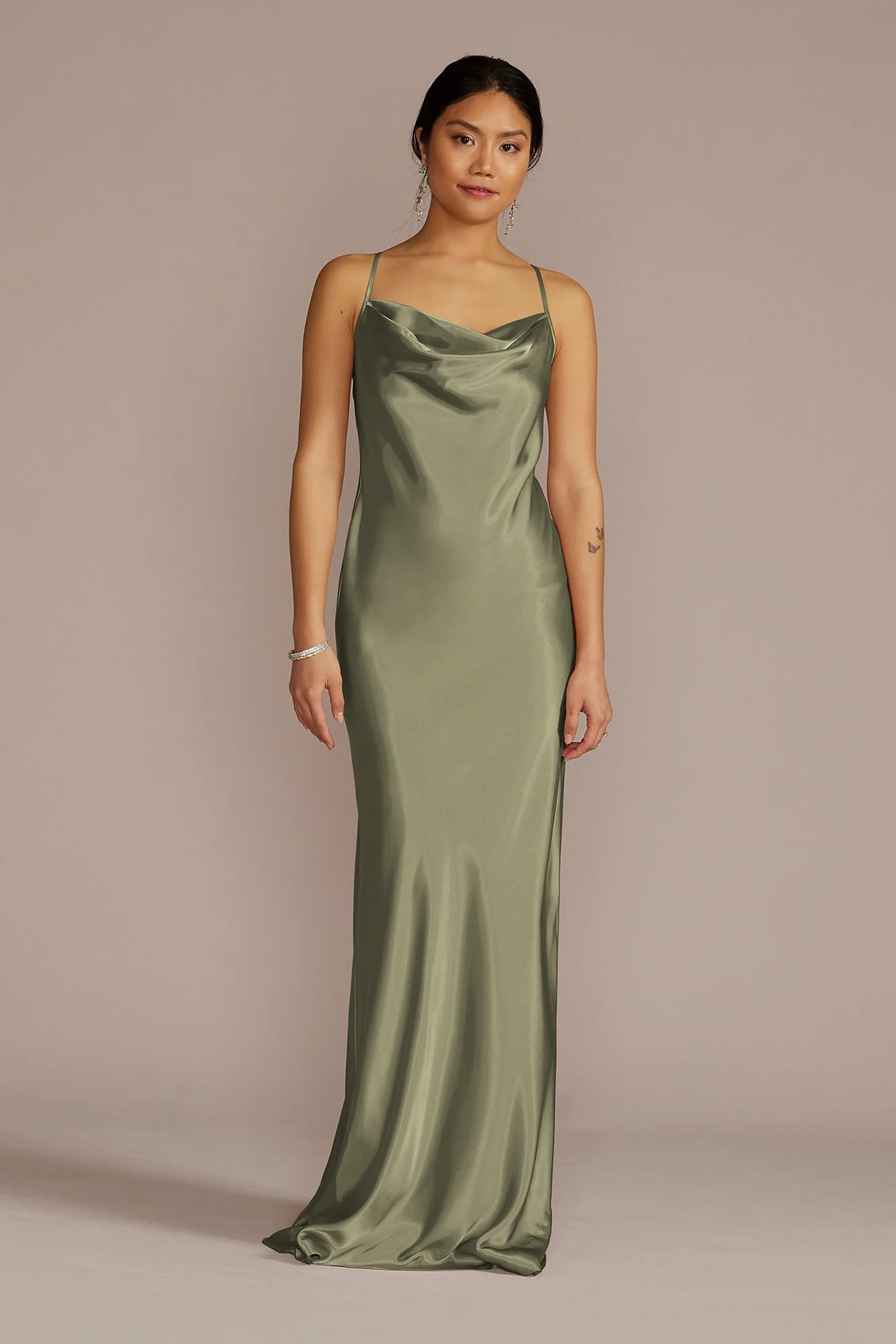 Charmeuse Cowl Neck Dress - Image 42