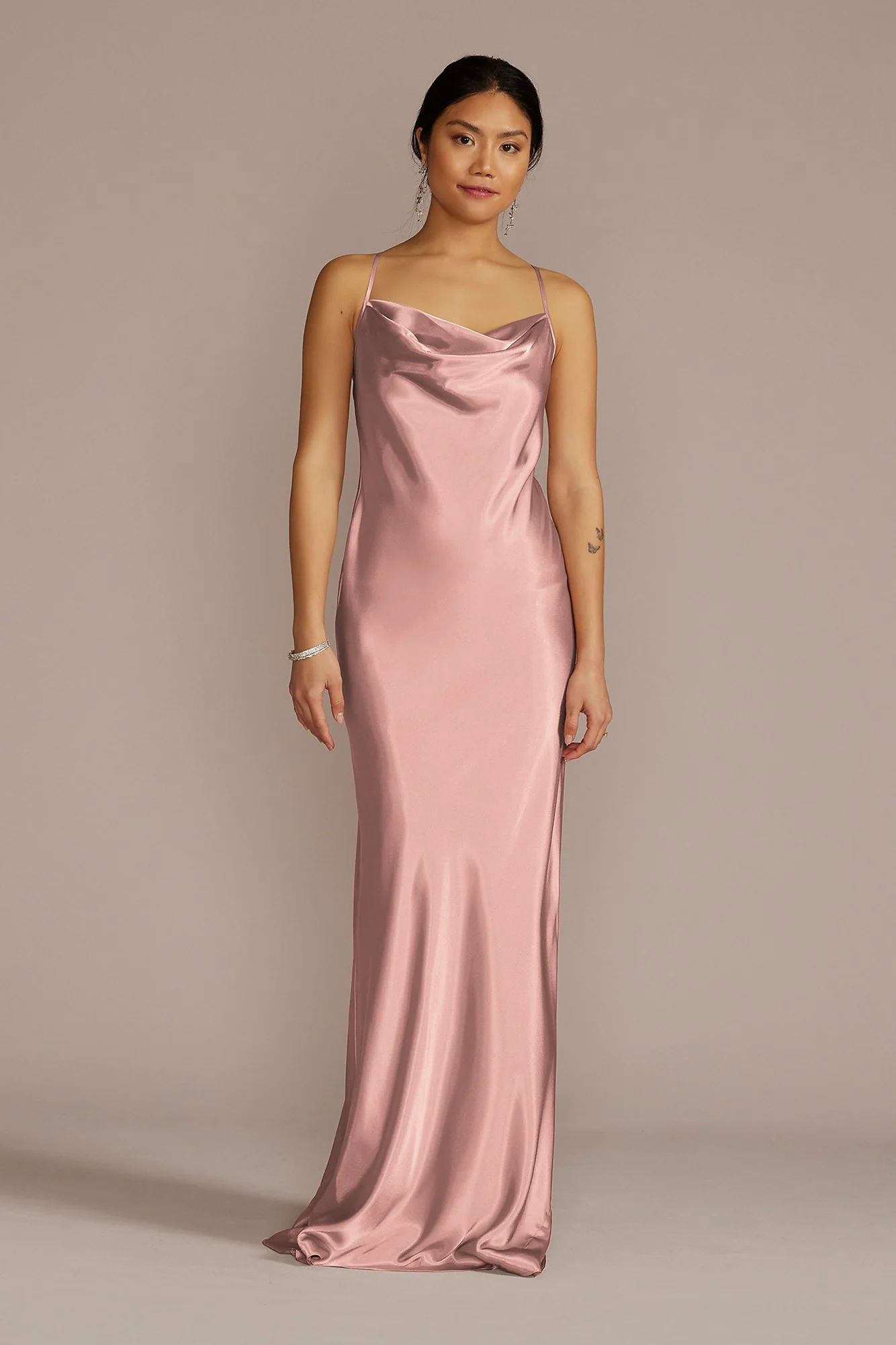 Charmeuse Cowl Neck Dress - Image 48