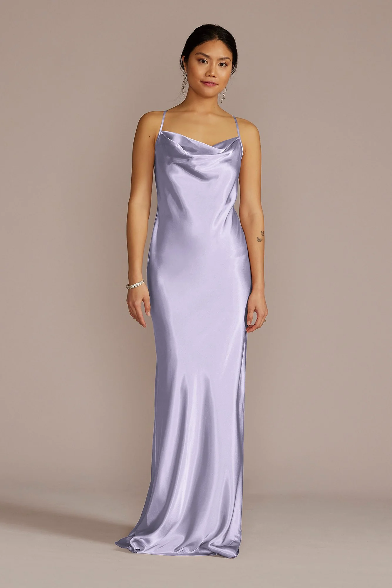 Charmeuse Cowl Neck Dress - Image 49
