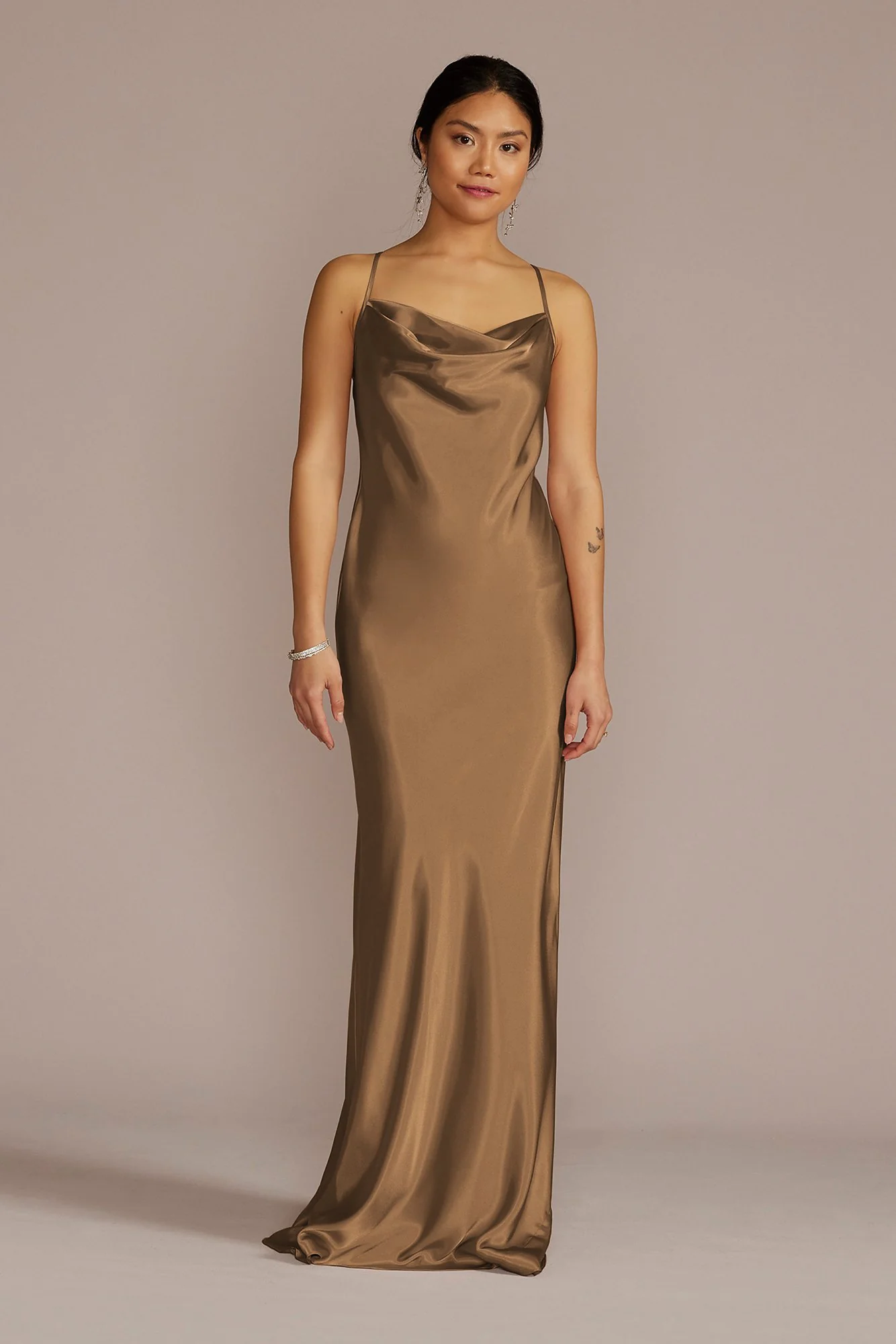 Charmeuse Cowl Neck Dress - Image 60