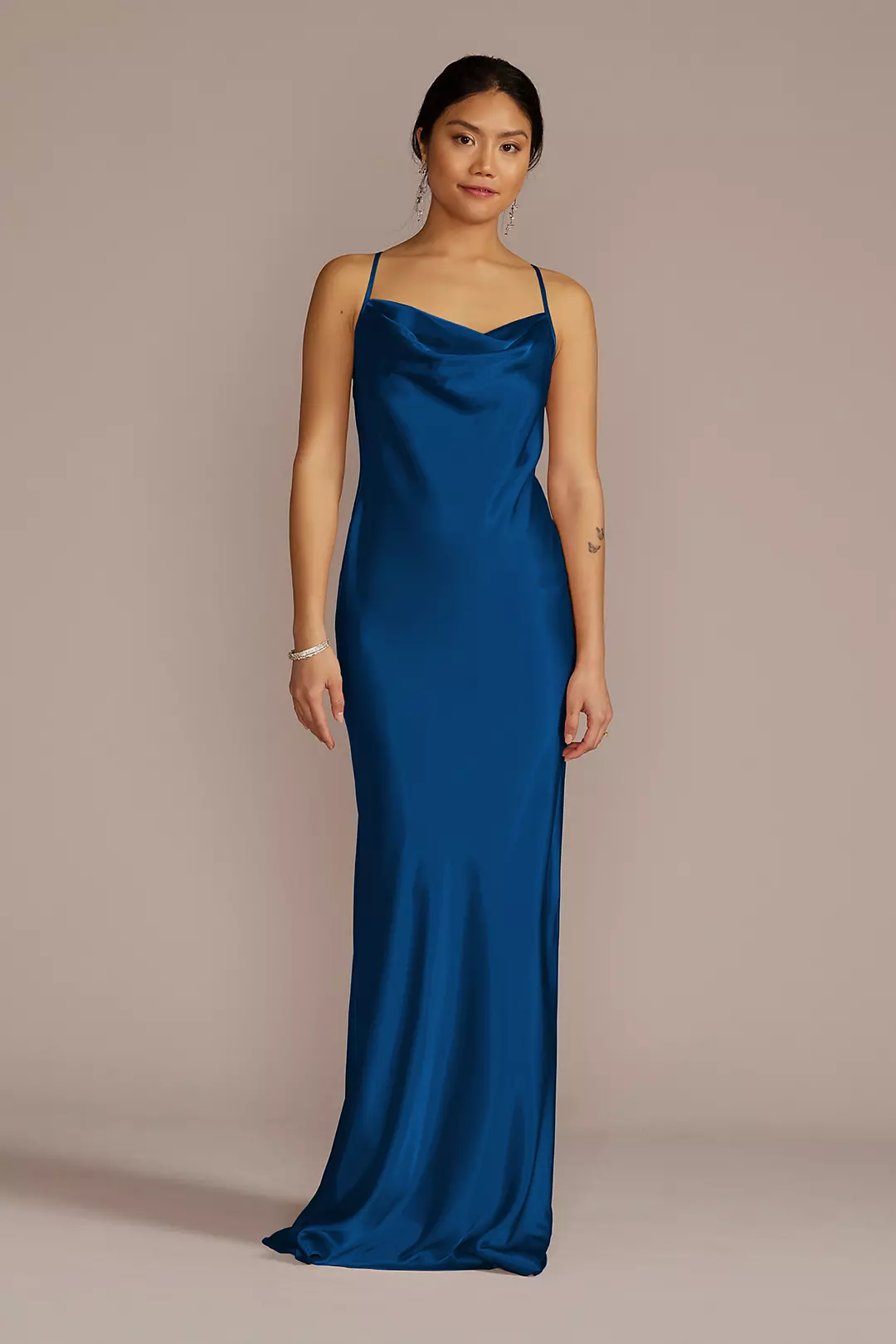 Charmeuse Cowl Neck Dress - Image 84