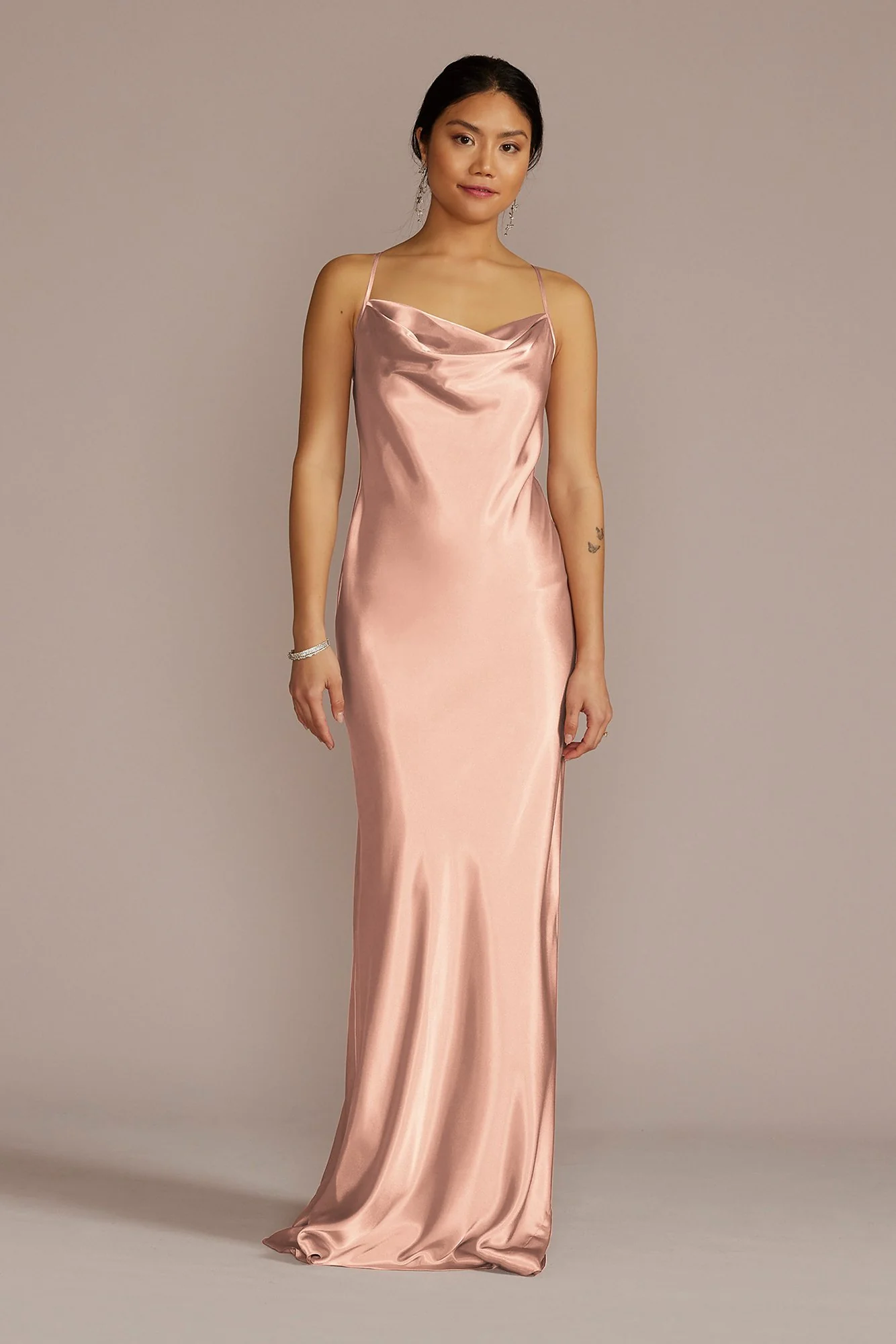 Charmeuse Cowl Neck Dress - Image 9