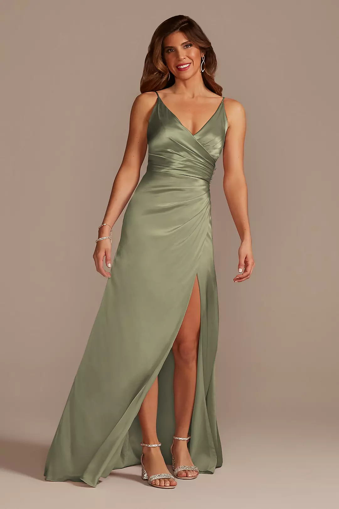Charmeuse Draped Strappy Dress - Image 112