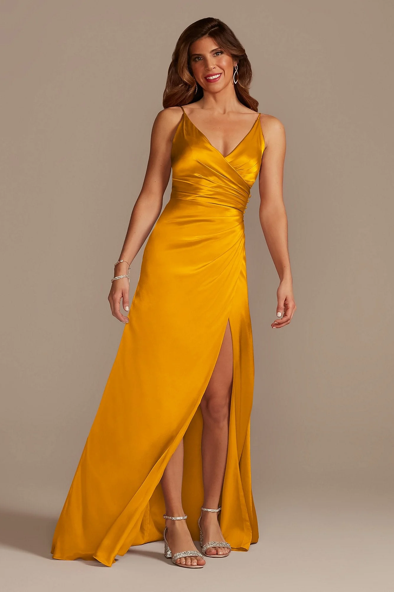 Charmeuse Draped Strappy Dress - Image 113