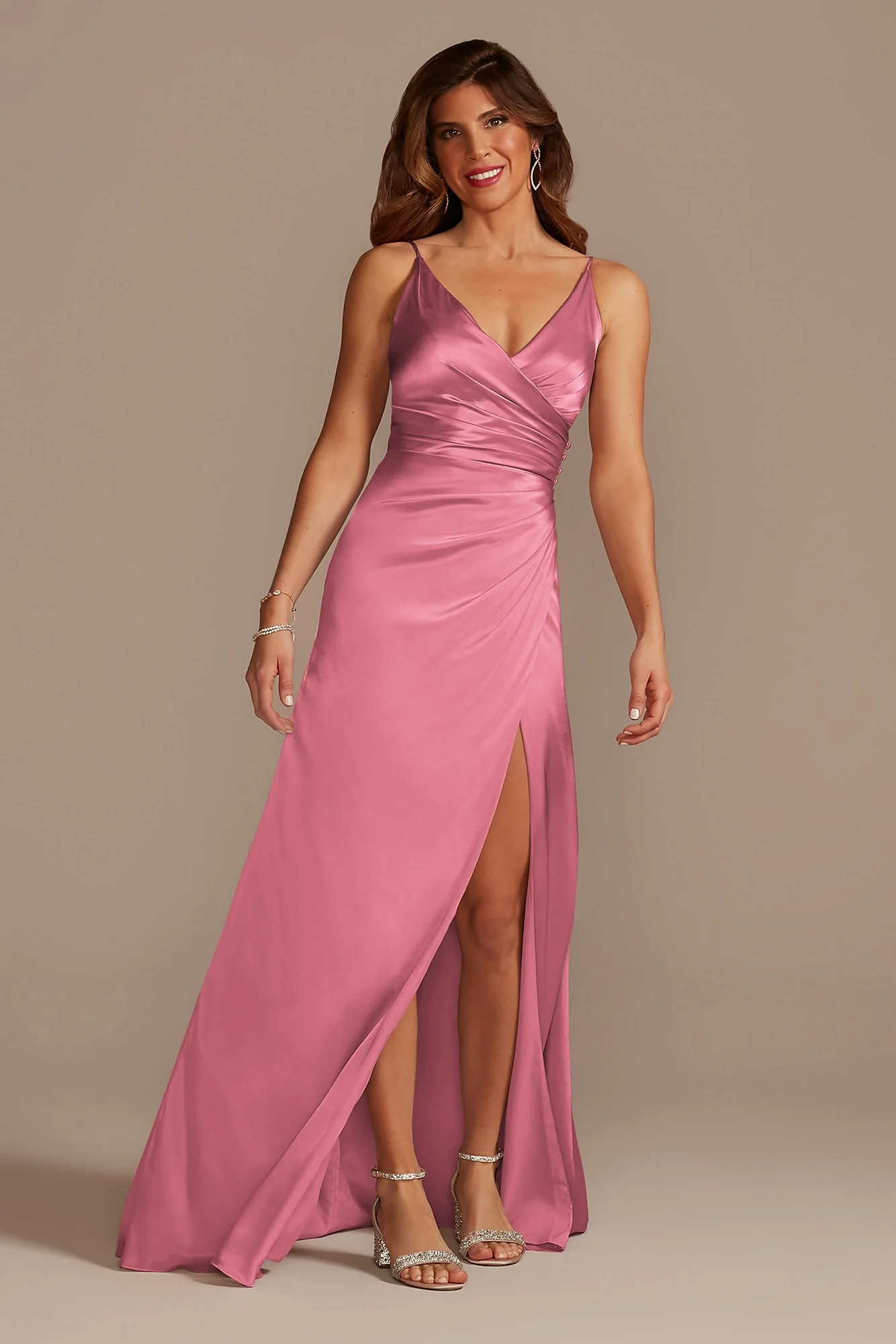 Charmeuse Draped Strappy Dress - Image 17
