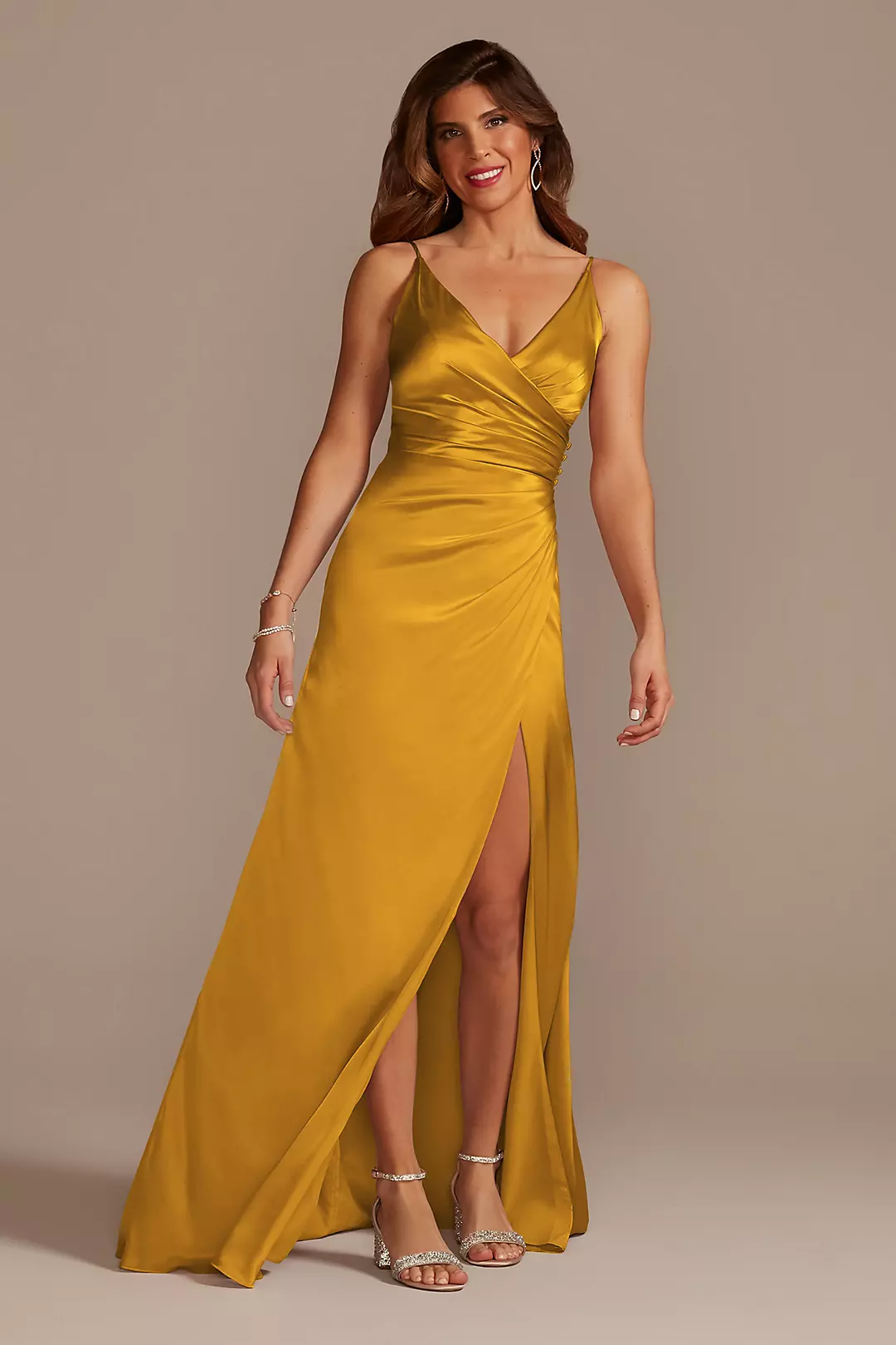 Charmeuse Draped Strappy Dress - Image 36