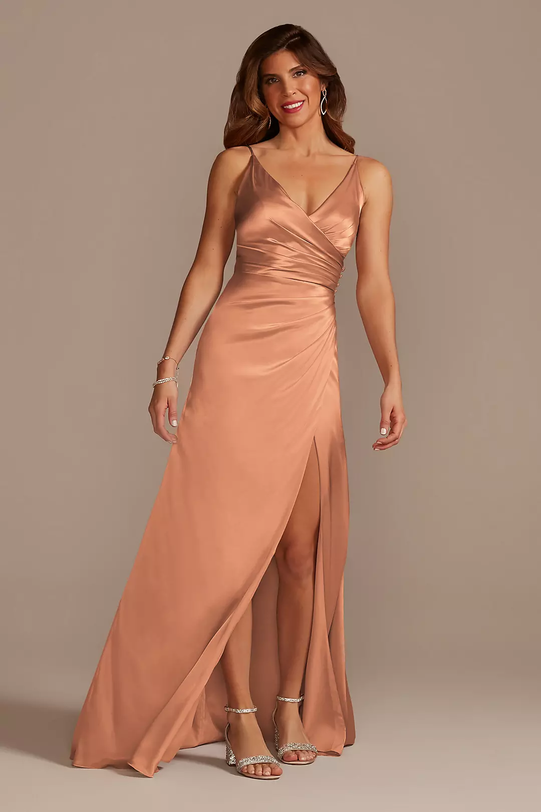 Charmeuse Draped Strappy Dress - Image 47