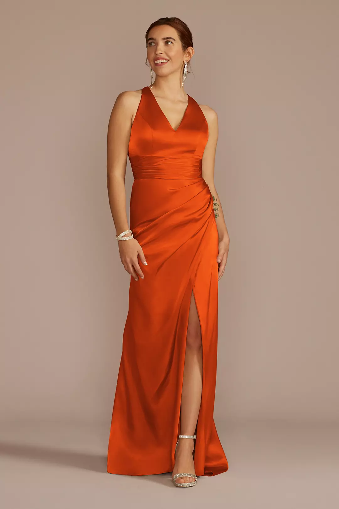 Charmeuse Dress with Crisscross Back - Image 16