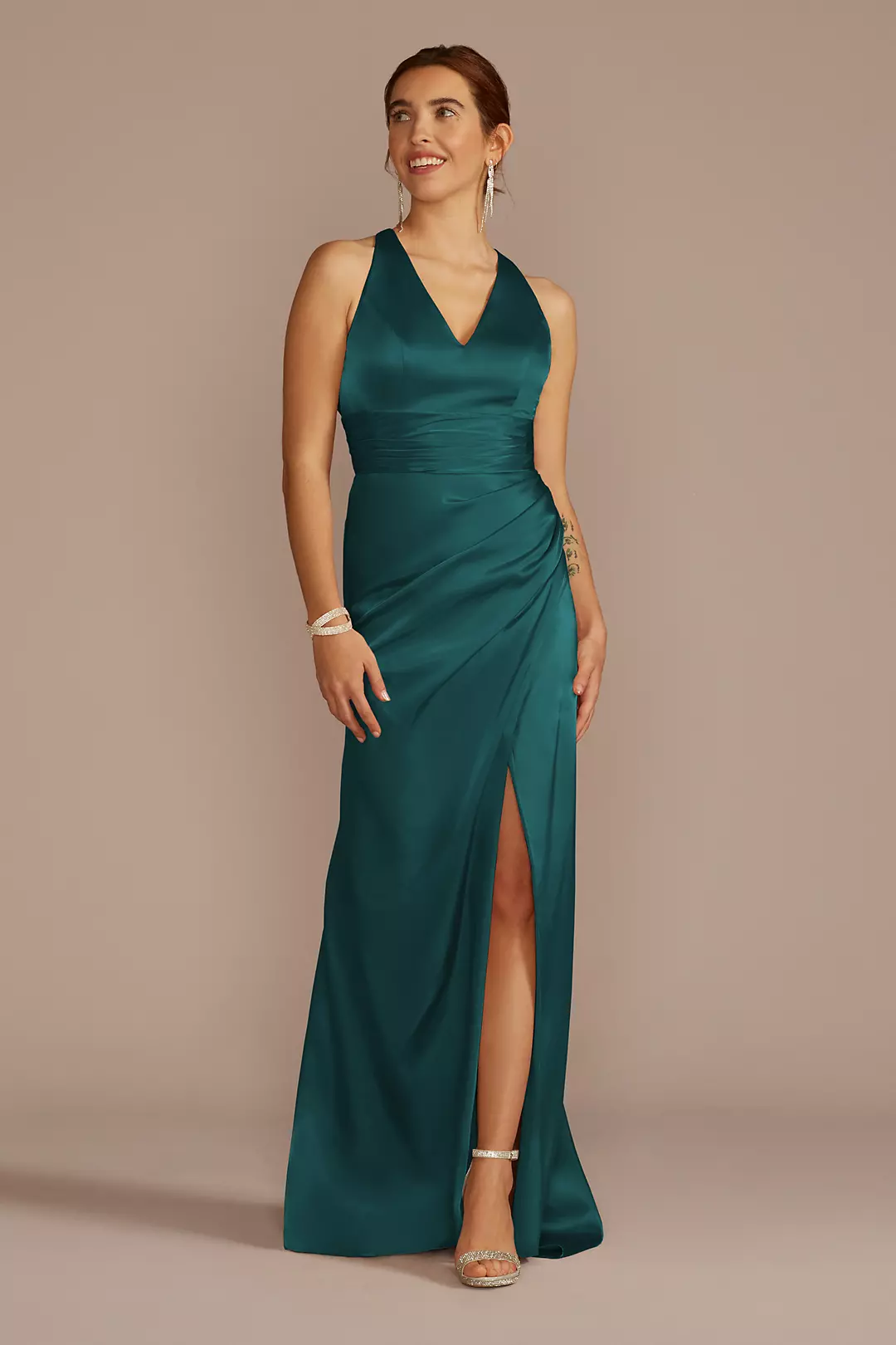 Charmeuse Dress with Crisscross Back - Image 25