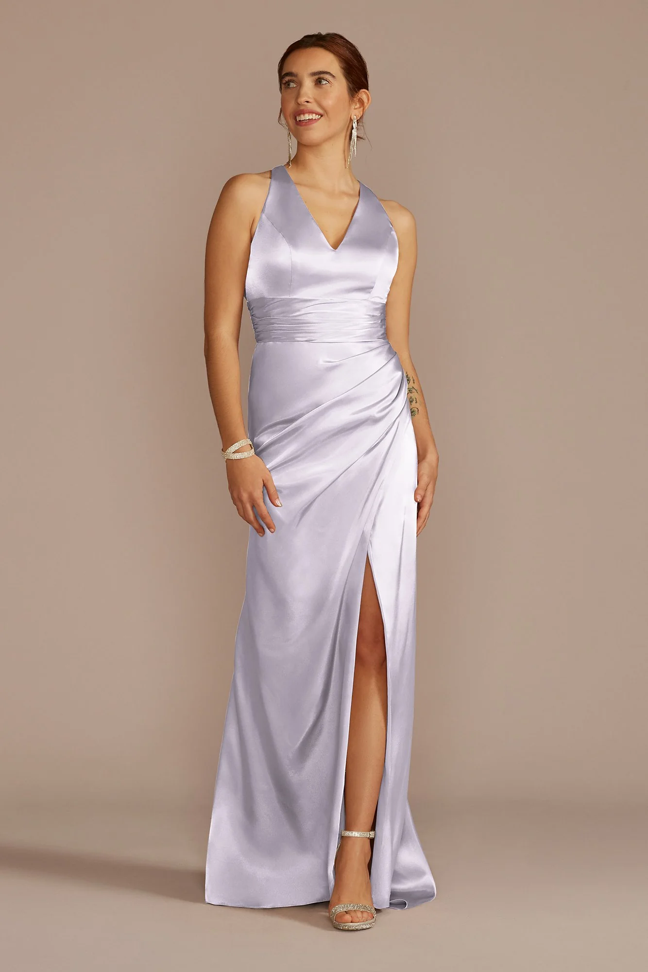 Charmeuse Dress with Crisscross Back - Image 27